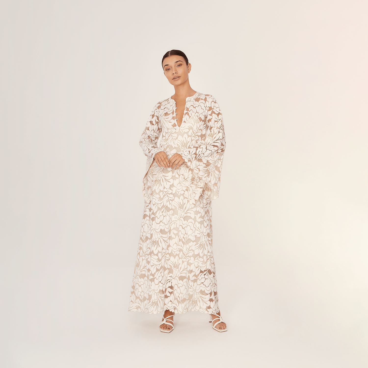 . DRESS 25 LONG TUNIC COTTON POLYAMIDE CREME 385