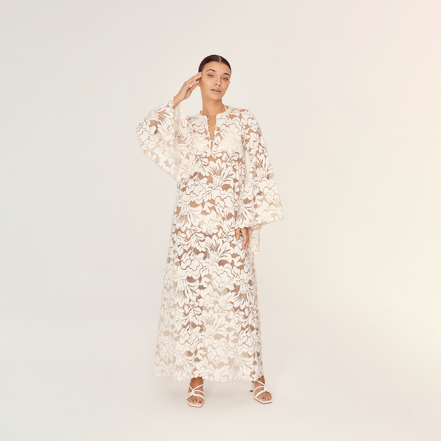 . DRESS 25 LONG TUNIC COTTON POLYAMIDE CREME 385