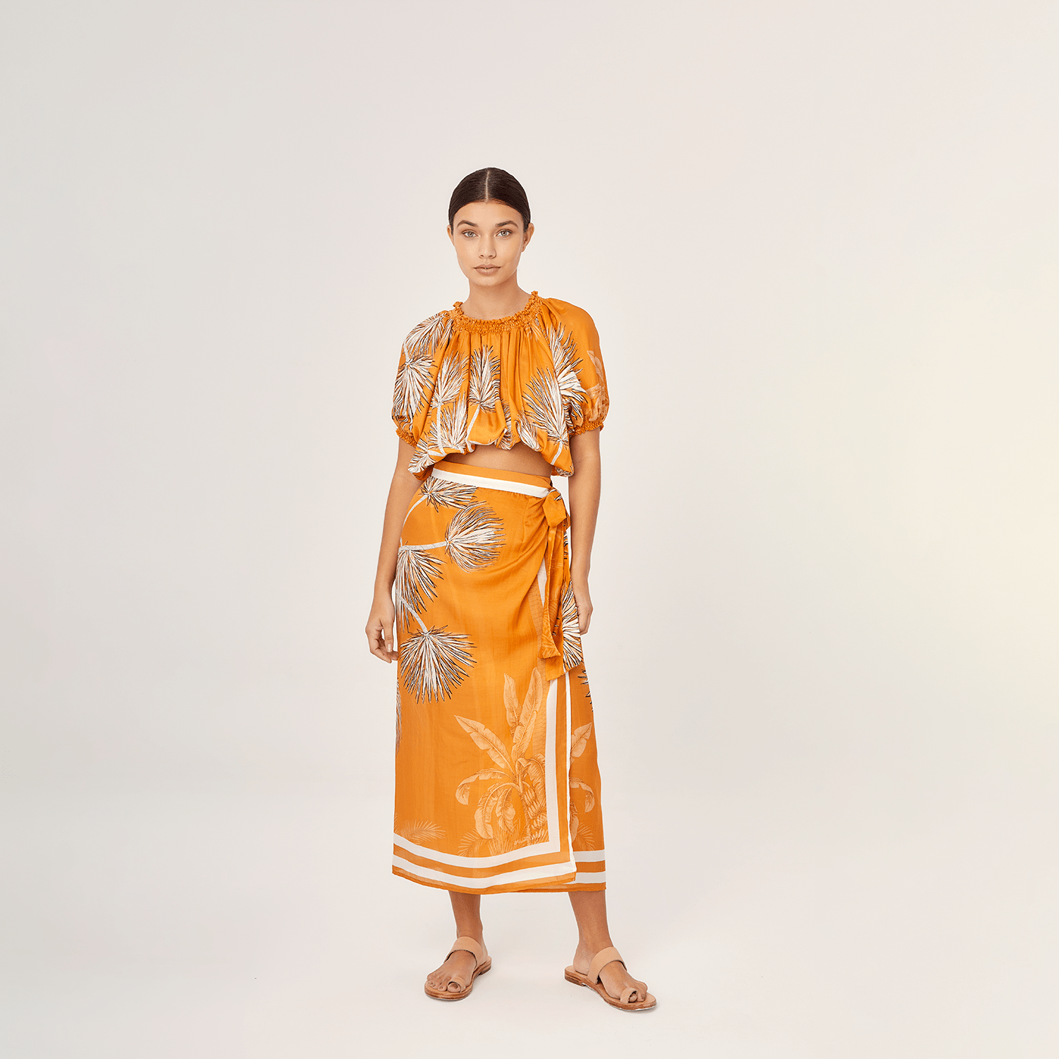 . SKIRT 25 WRAP SKIRT SILK VISCOSE VILLA ORANGE 527