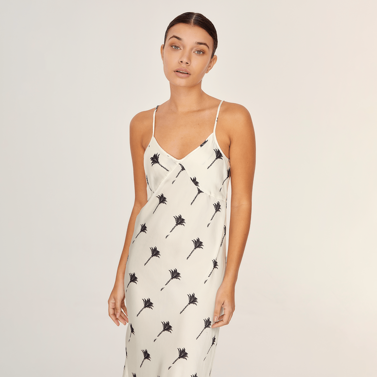 . DRESS 25 MIDI SLIP DRESS 100% SILK THE PALMS 297A