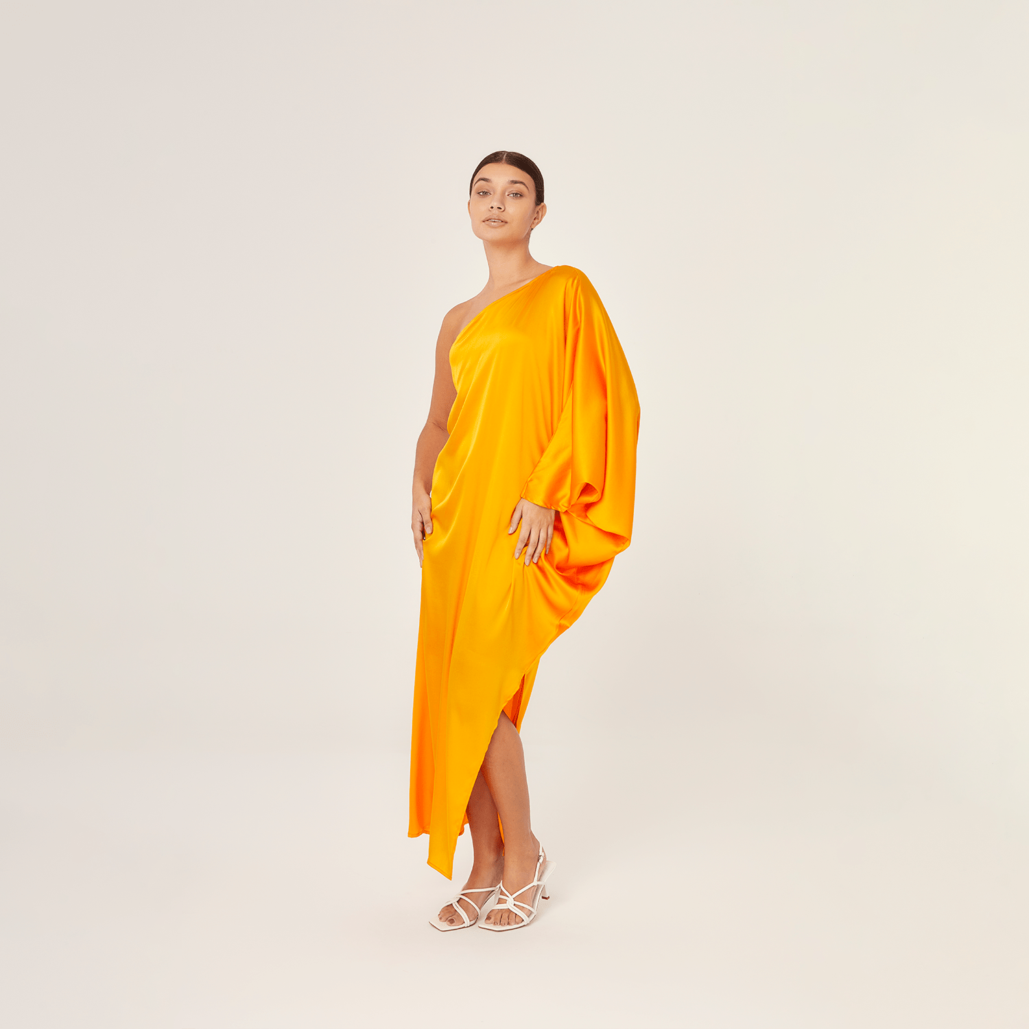 . DRESS 25 LONG TUNIC SILK ELASTANE PAPAYA 399