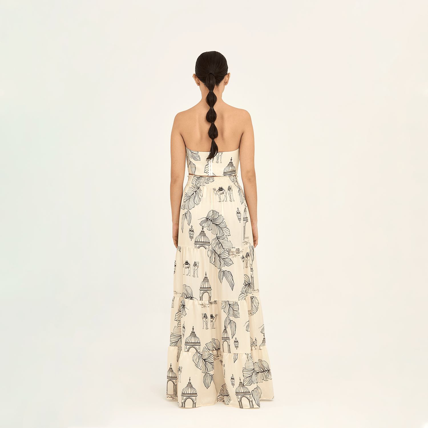 Aguaclara Swimwear Aguaclara | Camel Toile - Set Bustier Top & Maxi Skirt