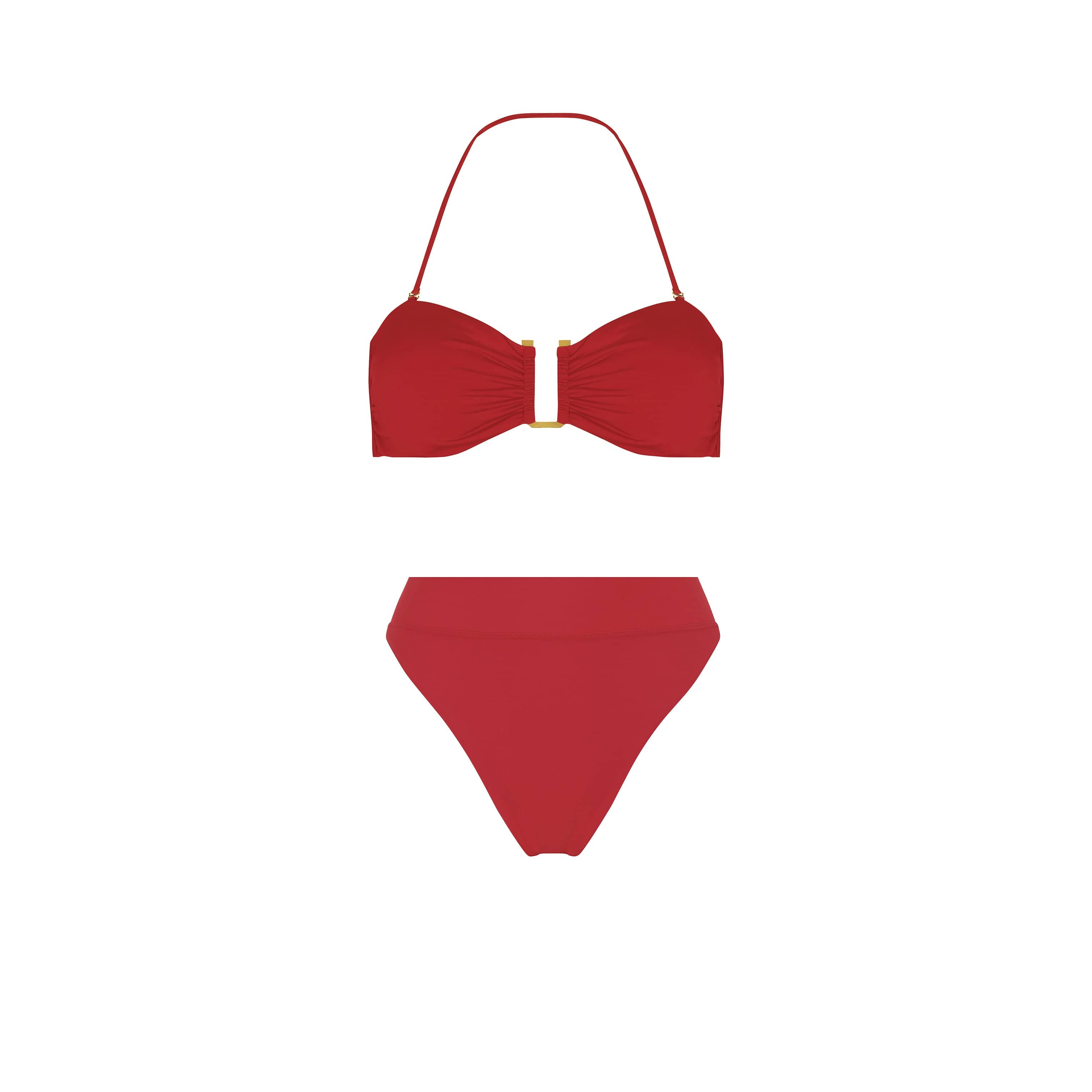 . BIKINI BOTTOM LISO HIGH RISE BOTTOM CLASSIC RED