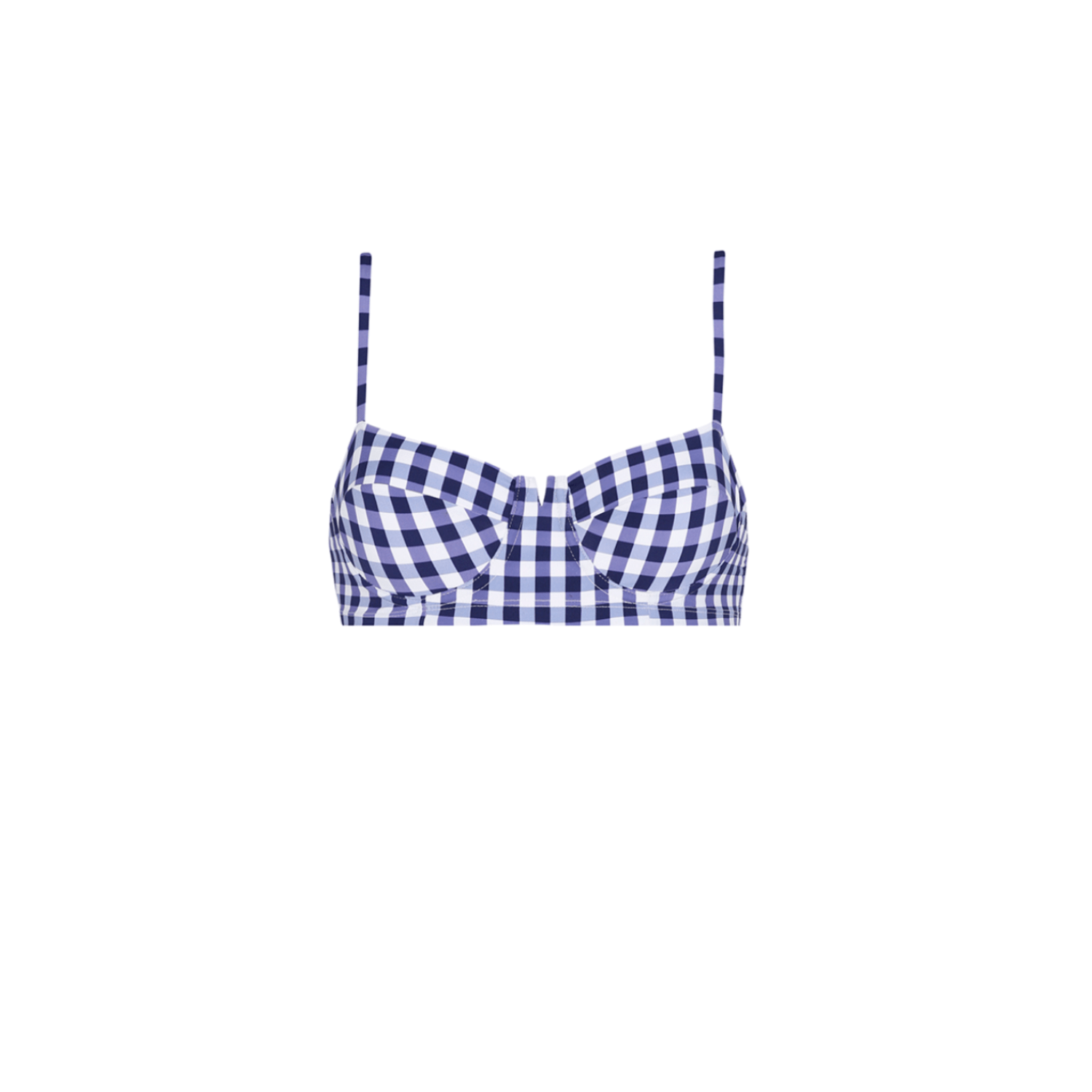 . BIKINI TOP 25 SHORT BUSTIER TOP VICHY BLU 80