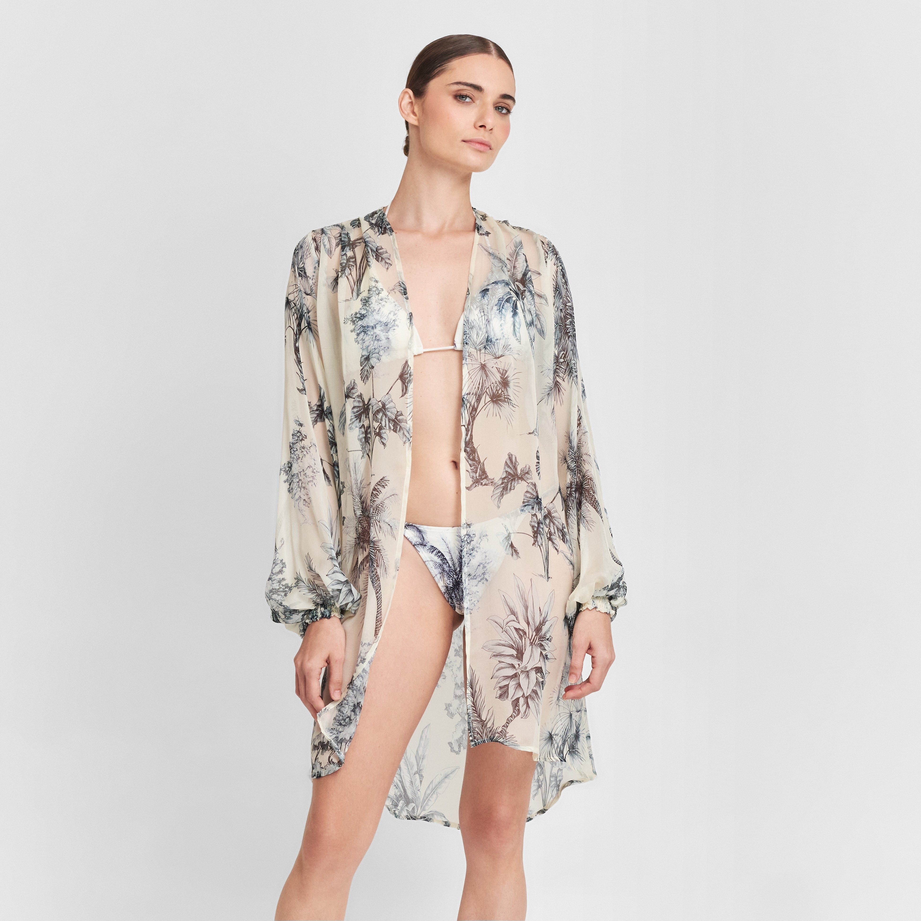 . BLOUSE 24 BLOUSE 100% SILK CHIFFON GRASSE BLEUE