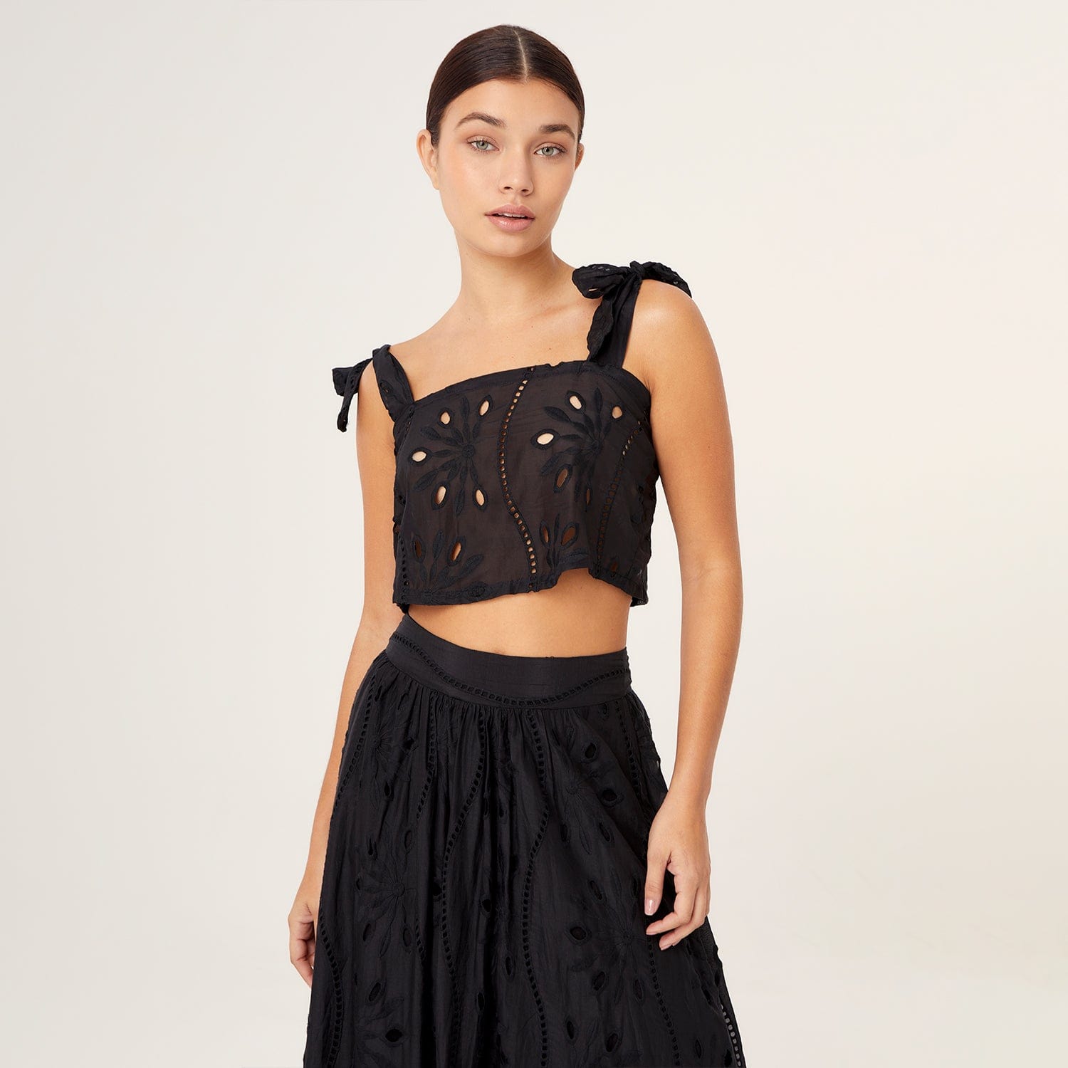 . BLOUSE 25 CROP TOP COTTON SILK EBANO 402