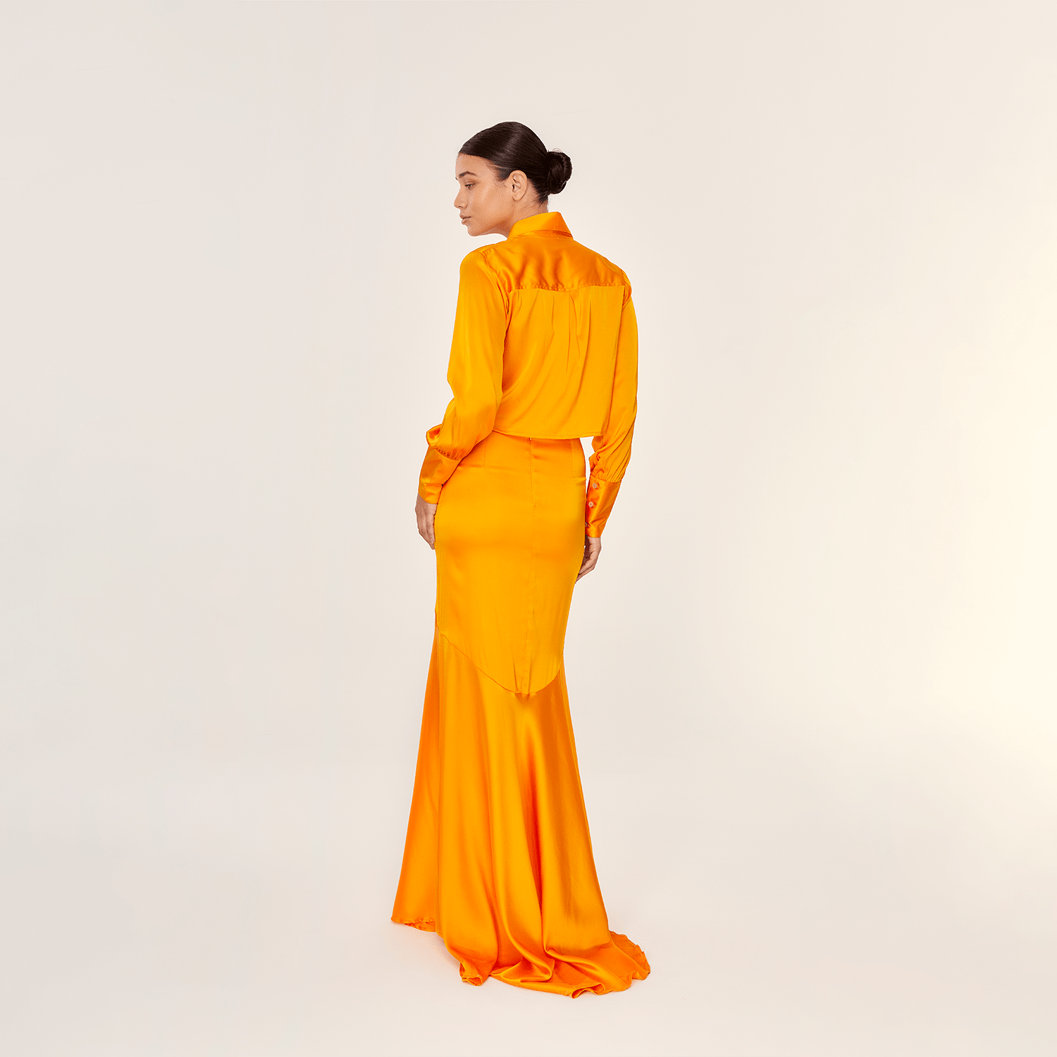 . BLOUSE 25 SHIRT SILK ELASTANE PAPAYA 447