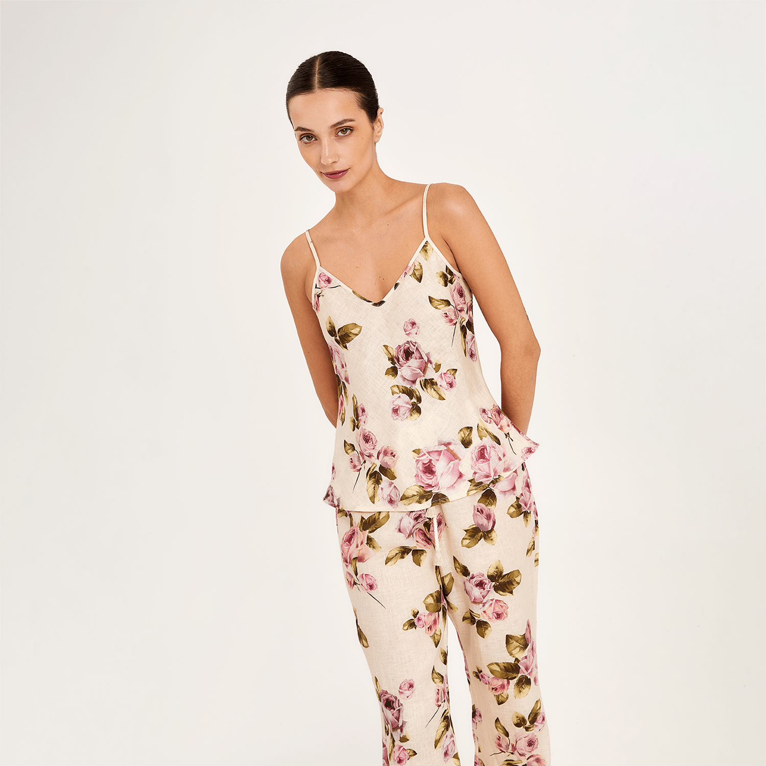 . BLOUSE 26 CAMISOLE 100% LINEN ROSE 421