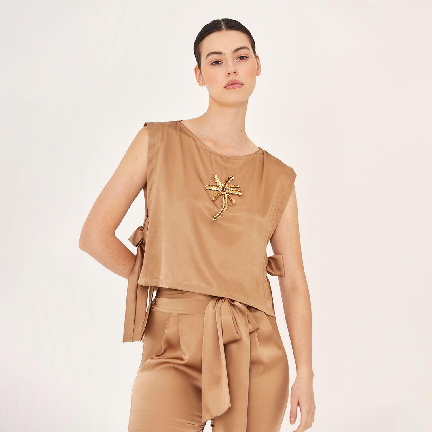 . BLOUSE 26 LONG BLOUSE SILK EA DUNE 441