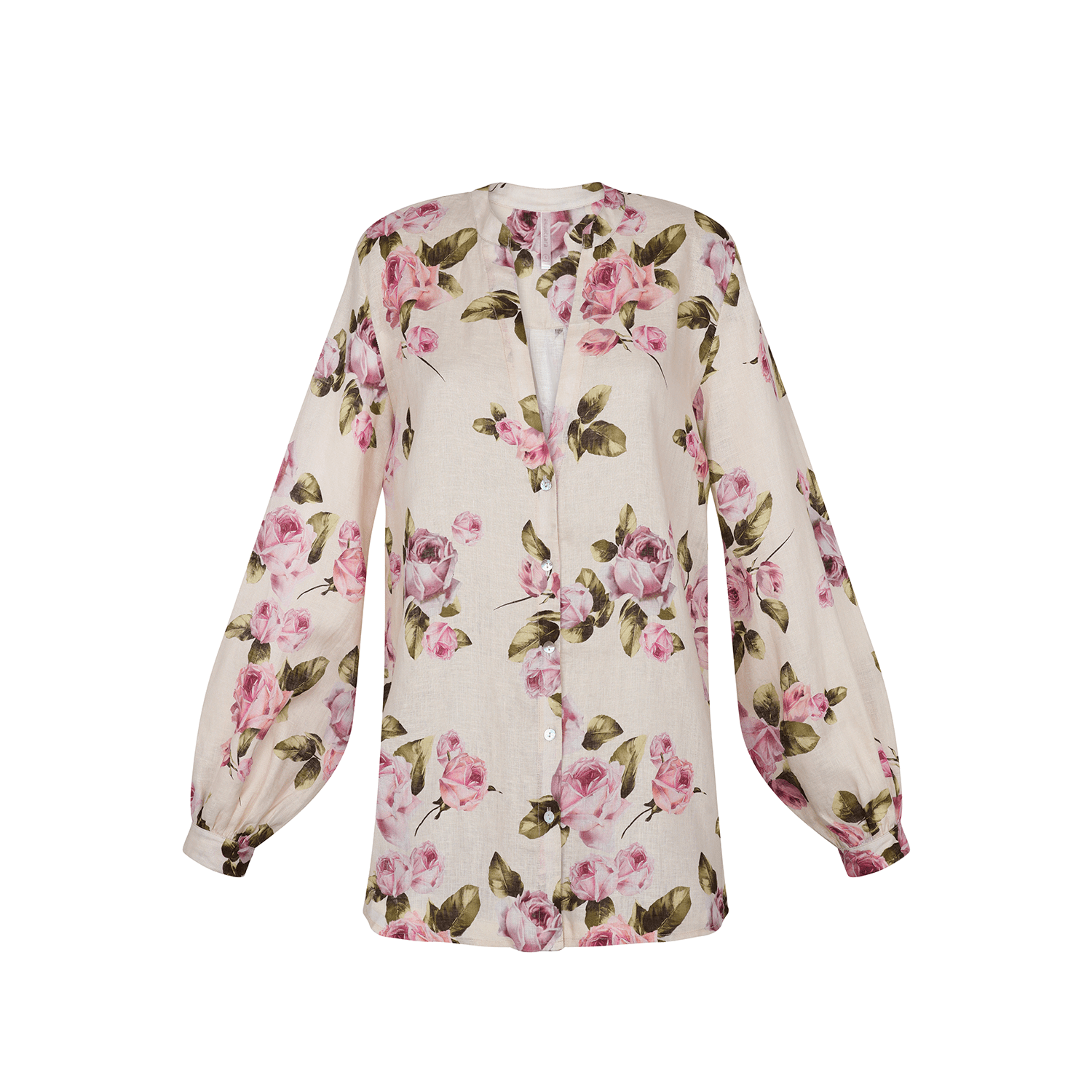 . BLOUSE 26 SHIRT 100% LINEN ROSE 446