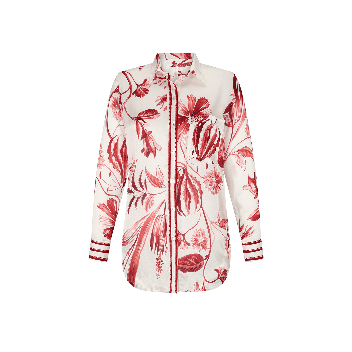 . BLOUSE 26 SHIRT COTTON SILK ROUGE 444