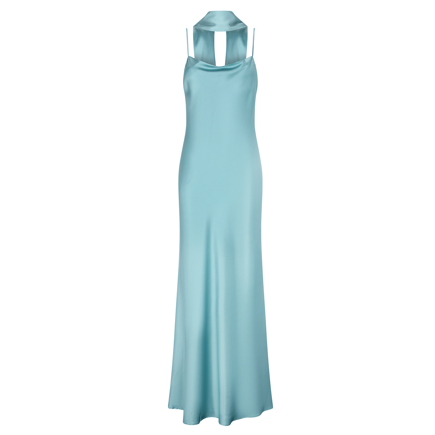 Italian Satin Silk Maxi Slip Dress | Turquoise XL Italian Satin Silk Maxi Slip Dress | Turquoise XL