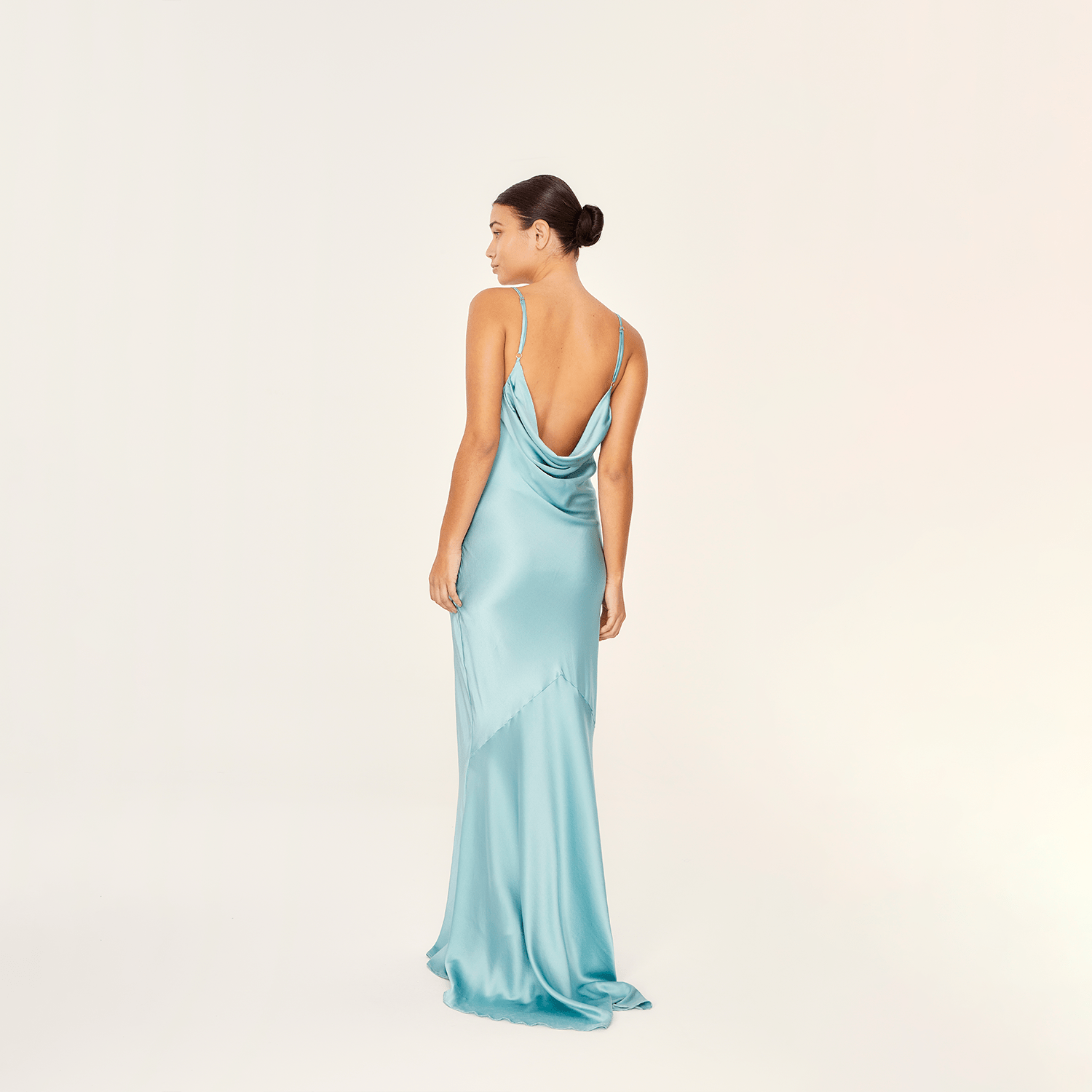 . DRESS 25 SLIP MAXI DRESS SILK ELASTANE TURQUOISE 273