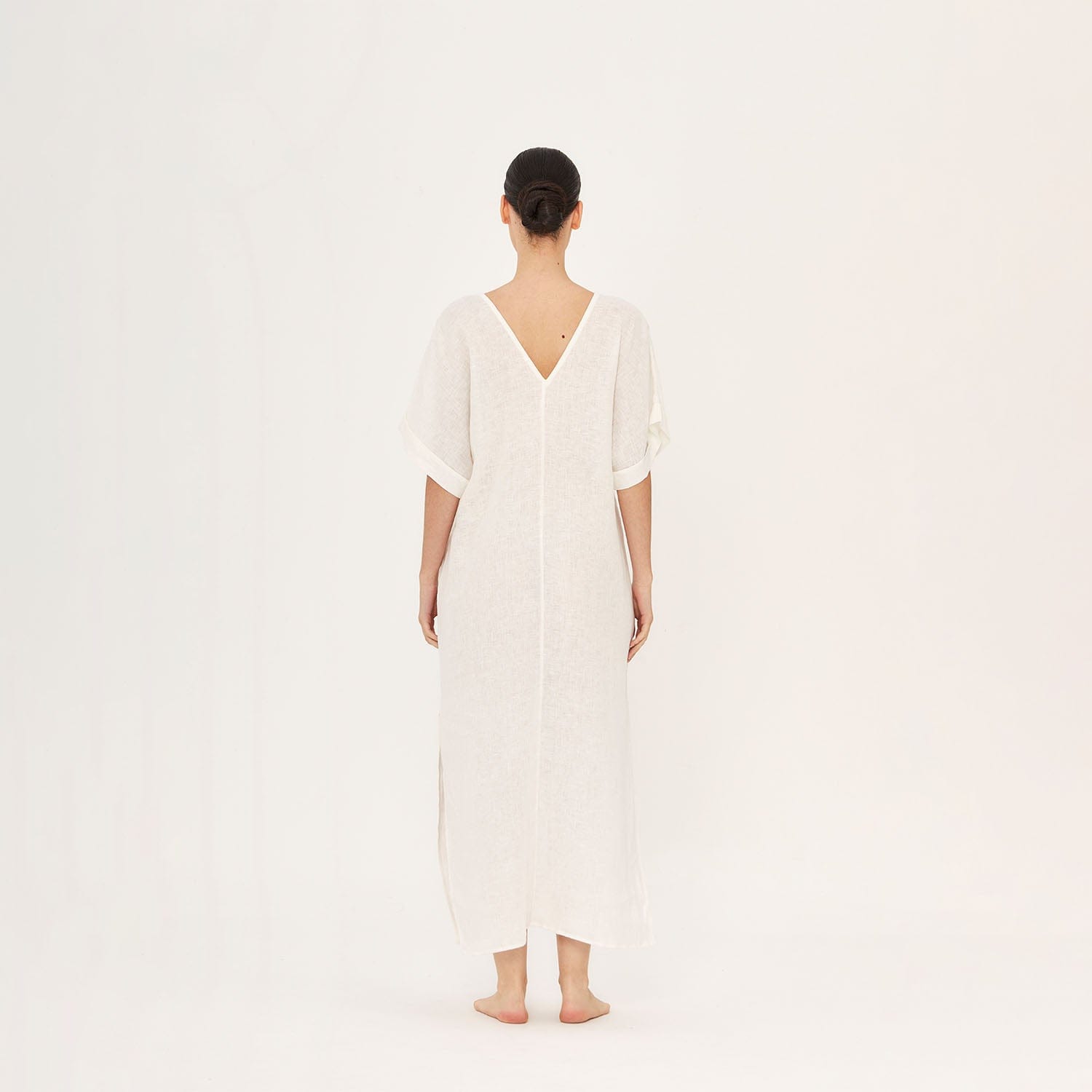 . DRESS 26 LONG TUNIC 100% LINEN BLANC 390