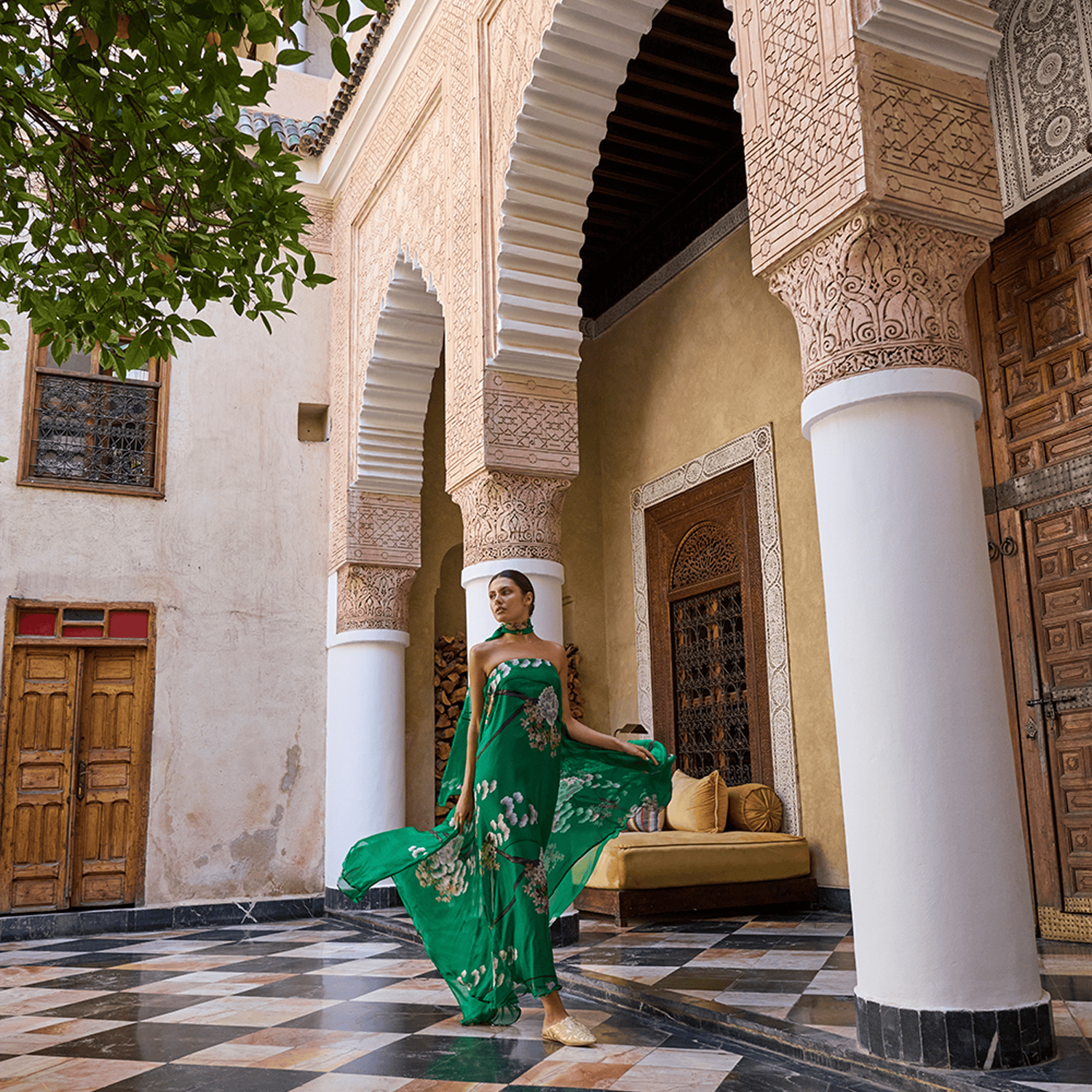 . DRESS 26 MAXI DRESS 100% PL CHIFFON JADE 382