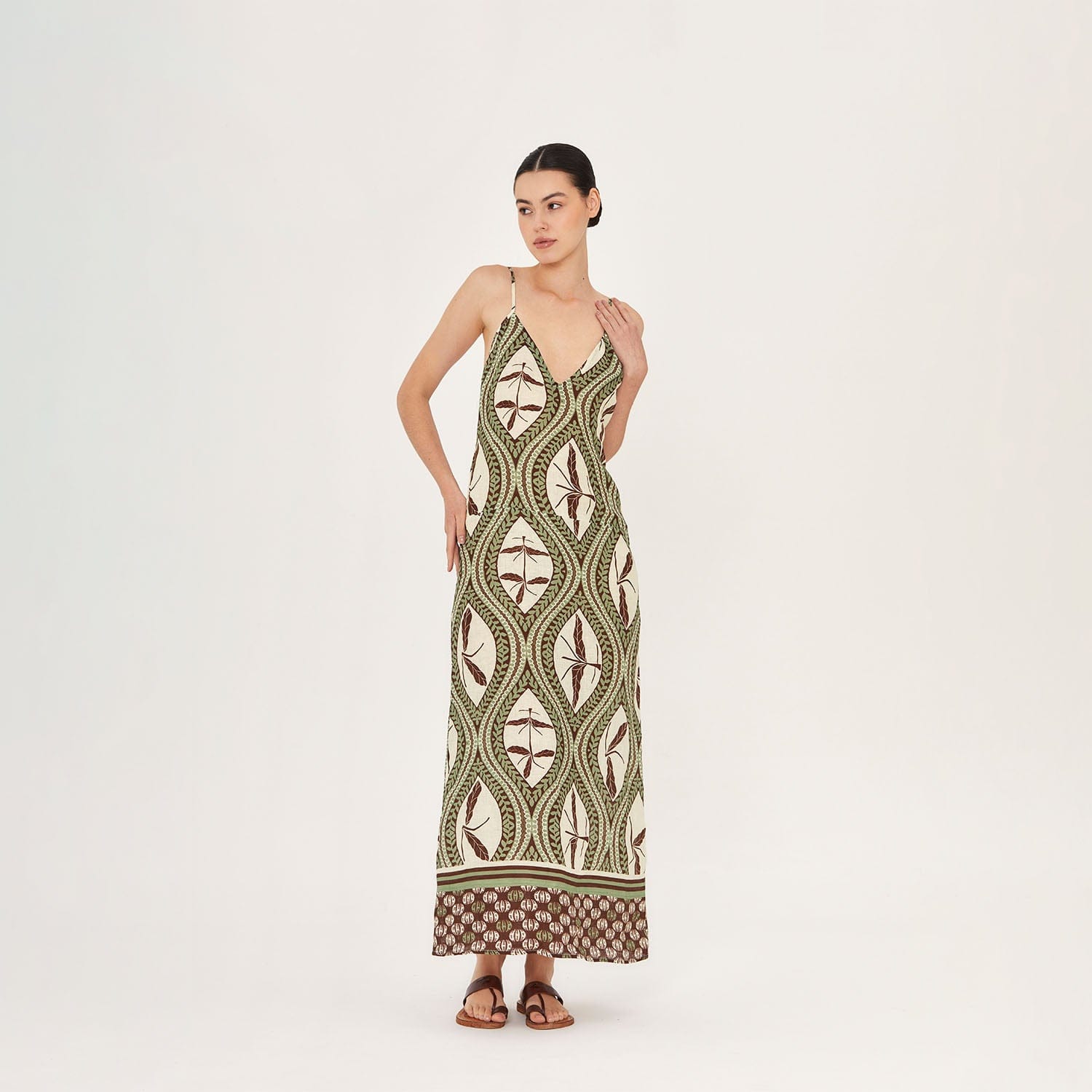 . DRESS 26 Midi Slip Dress 100% Linen Bedouine 257