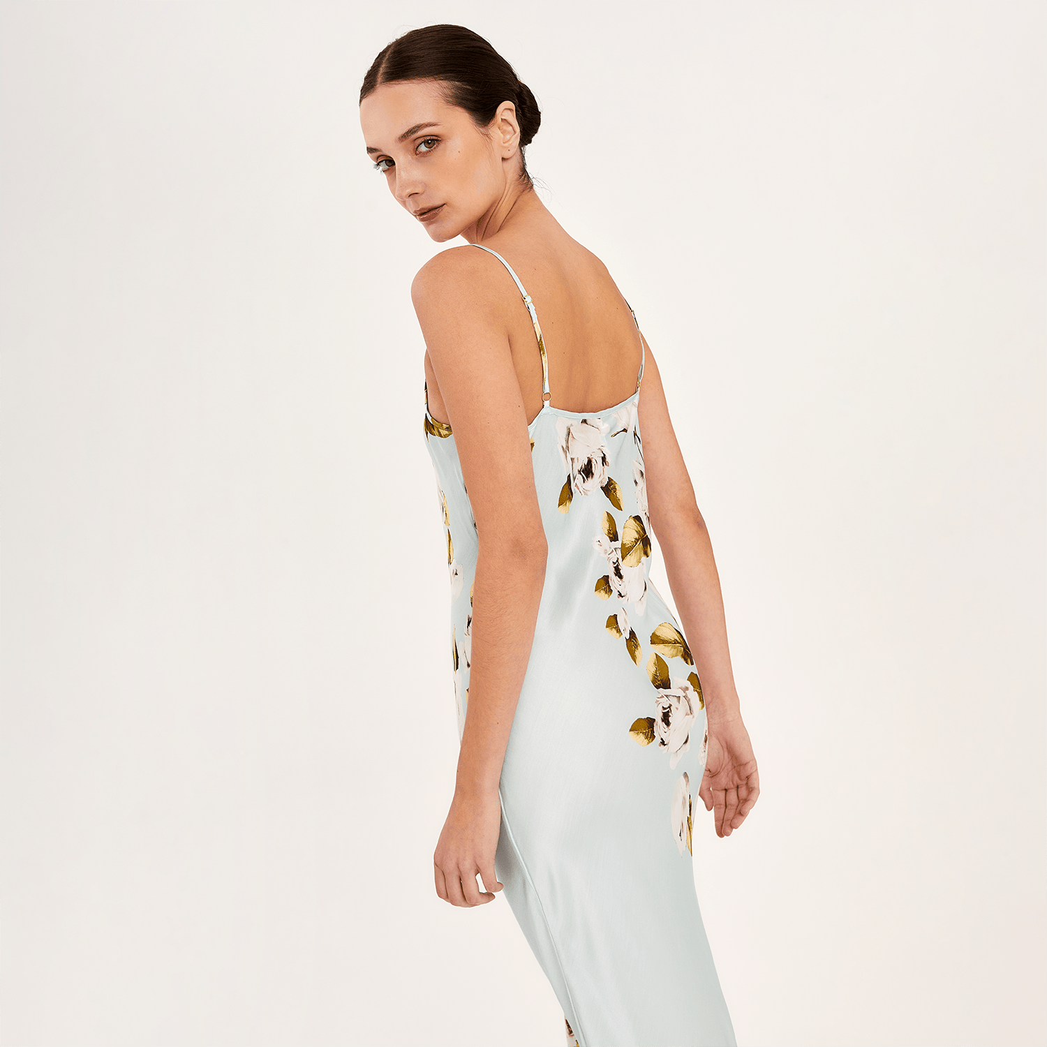 . DRESS 26 MIDI SLIP DRESS 100% SILK JARDINS 297 S