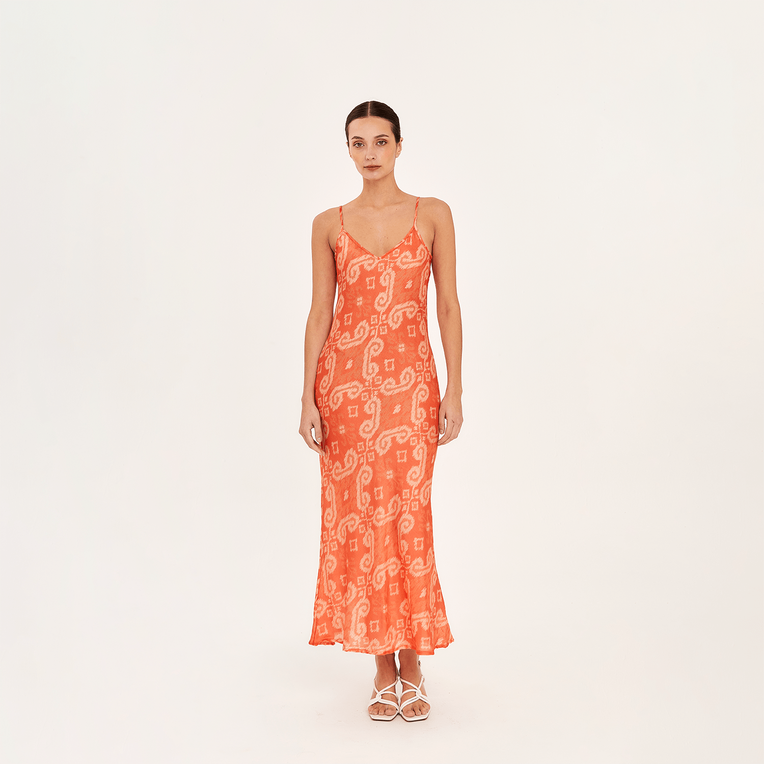 . DRESS 26 MIDI SLIP DRESS COTTON SILK ORANGERS 297