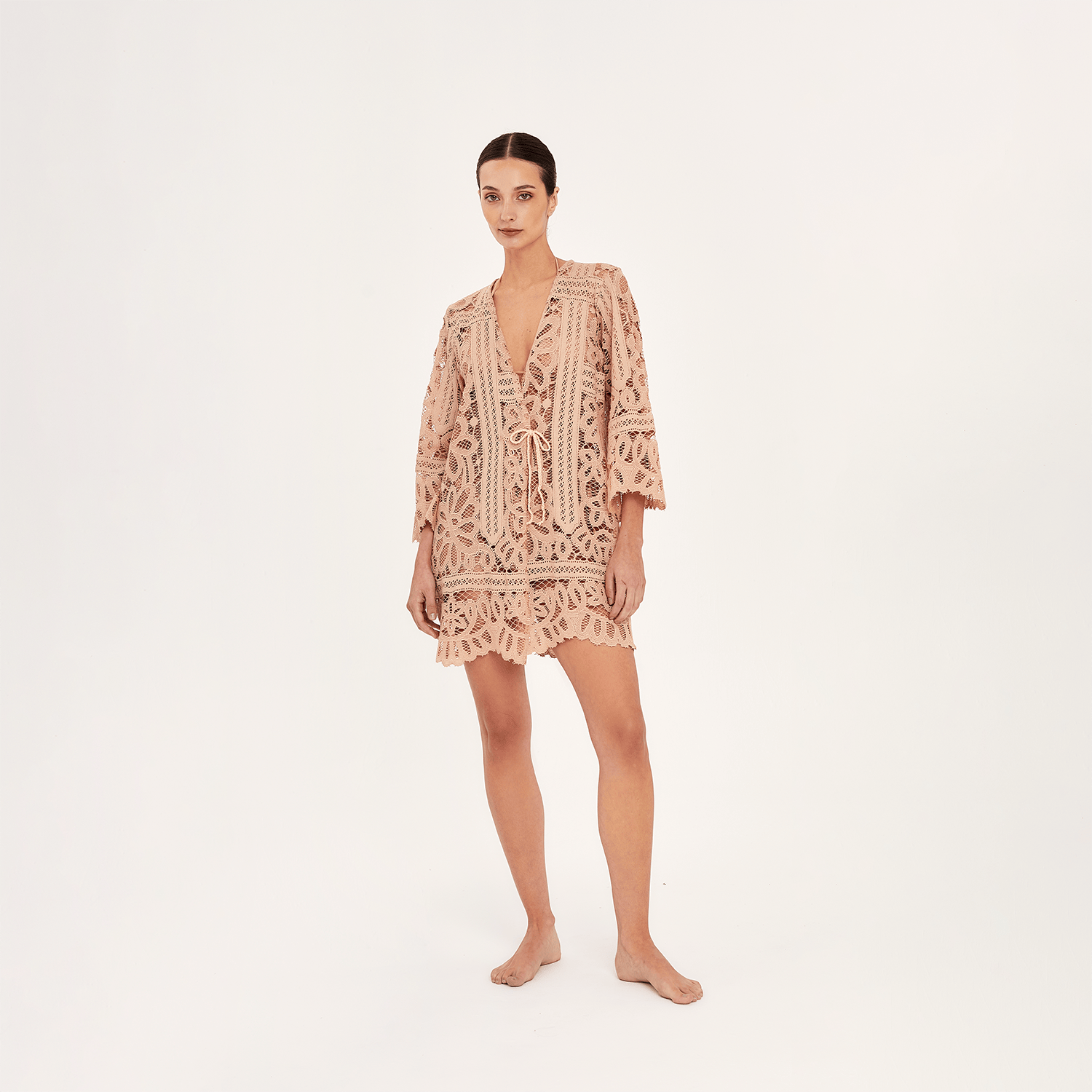 . DRESS 26 OPEN DRESS COTTON PA SAND 288