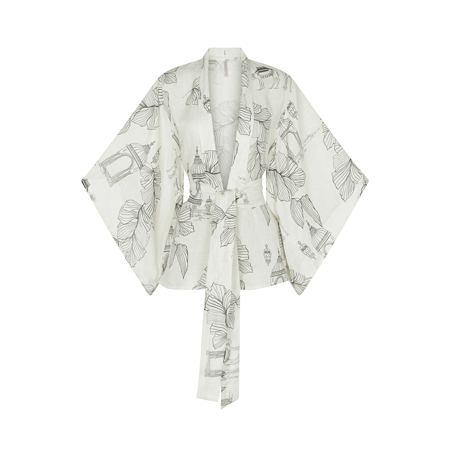 . DRESS 26 U KIMONO 100% LINEN CAMEL 371