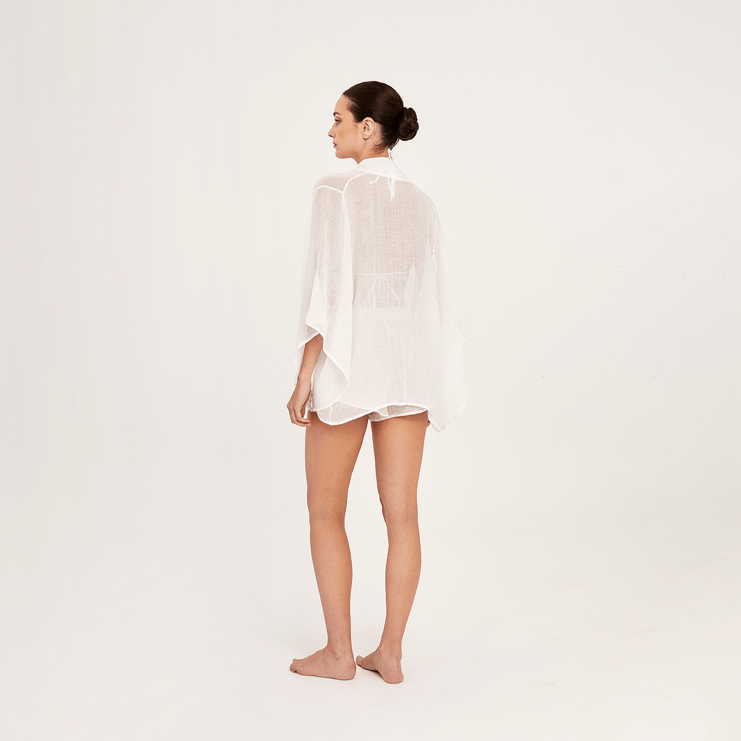 . DRESS 26 U KIMONO COTTON LINEN BLANC 371