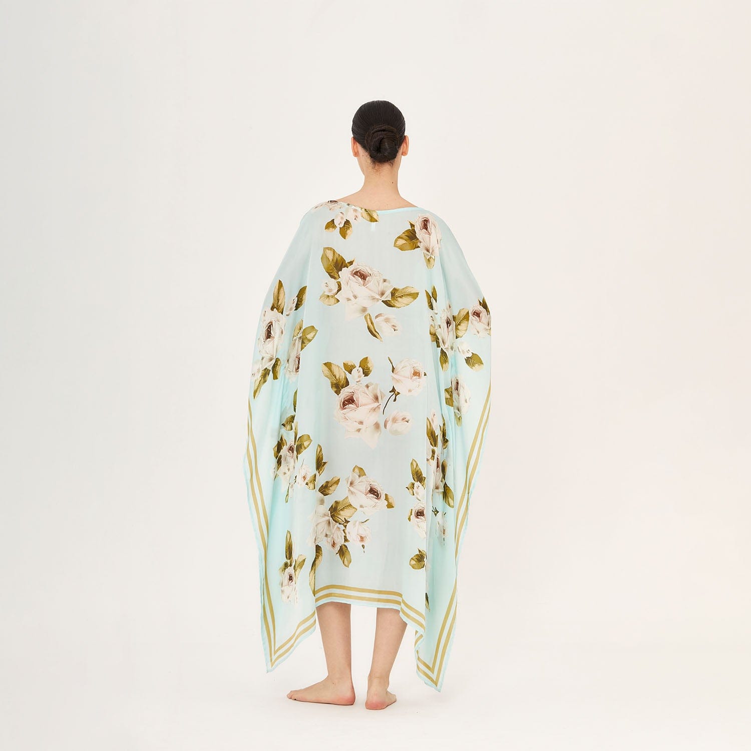 . DRESS 26 U LONG KAFTAN 100% SILK JARDINS 398A