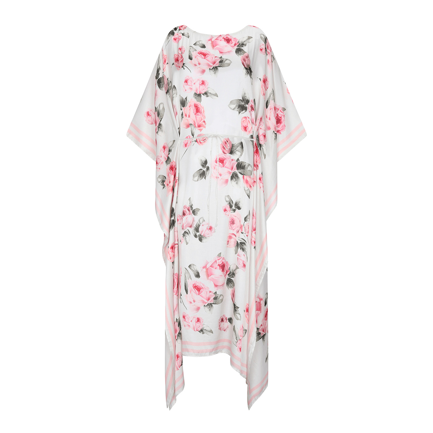 . DRESS 26 U LONG KAFTAN SILK VISCOSE ROSE 398A