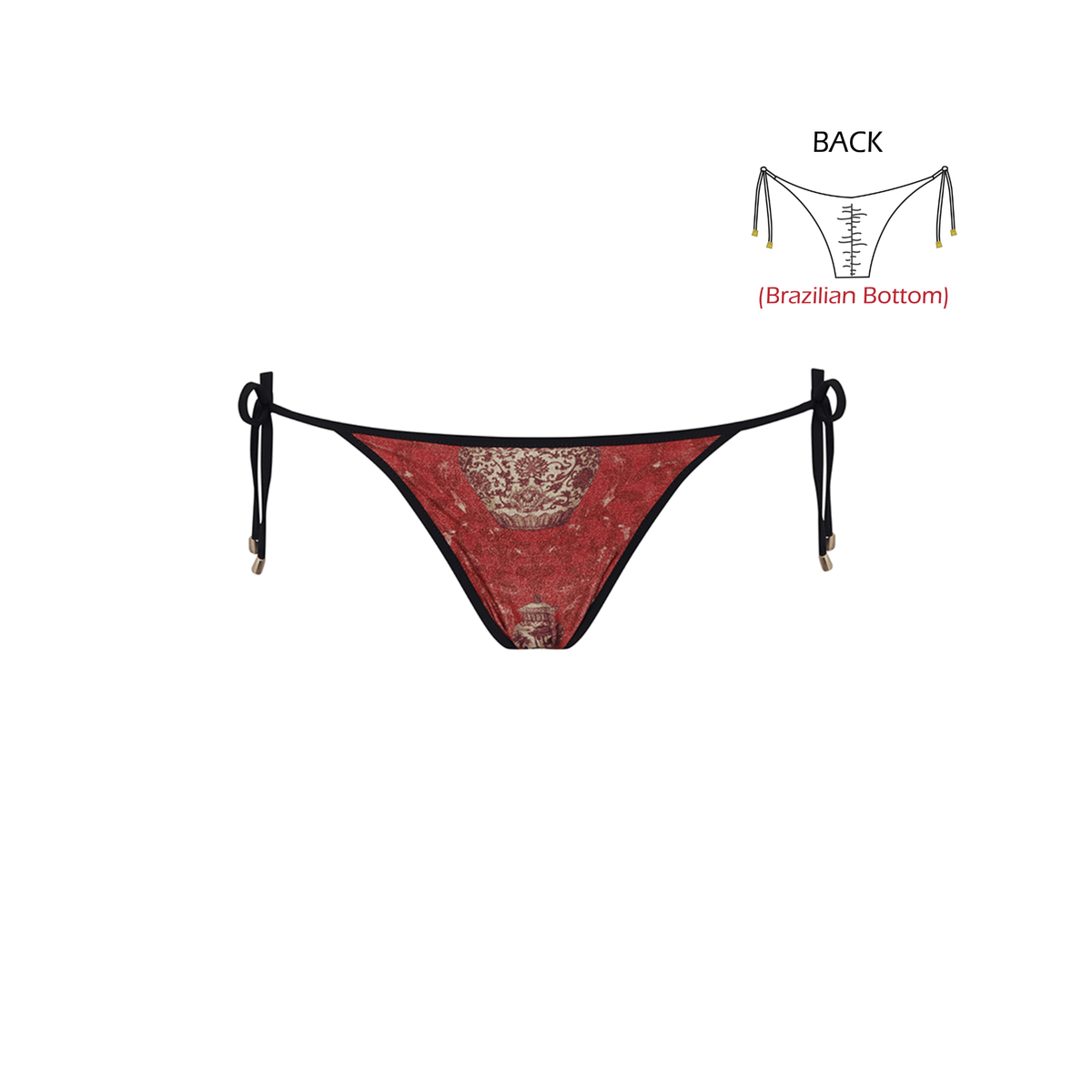 IMPERIAL RED BIKINI BOTTOM 27 Aguaclara | Side Tie Brazilian Bikini Bottom Imperial Red
