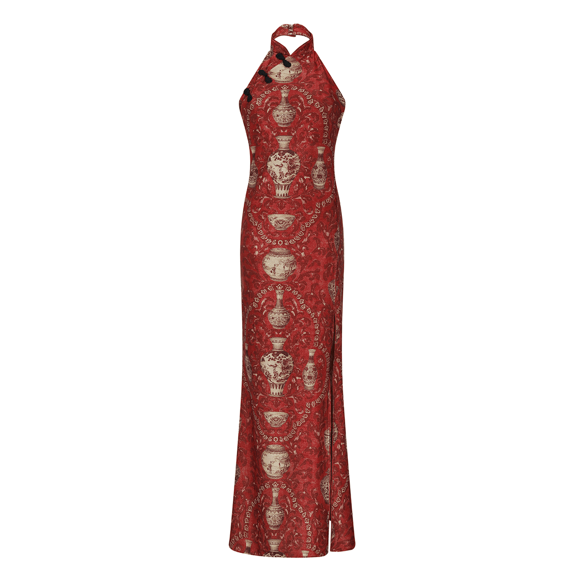 IMPERIAL RED DRESS 27 Aguaclara | Halter Long Dress Imperial Red