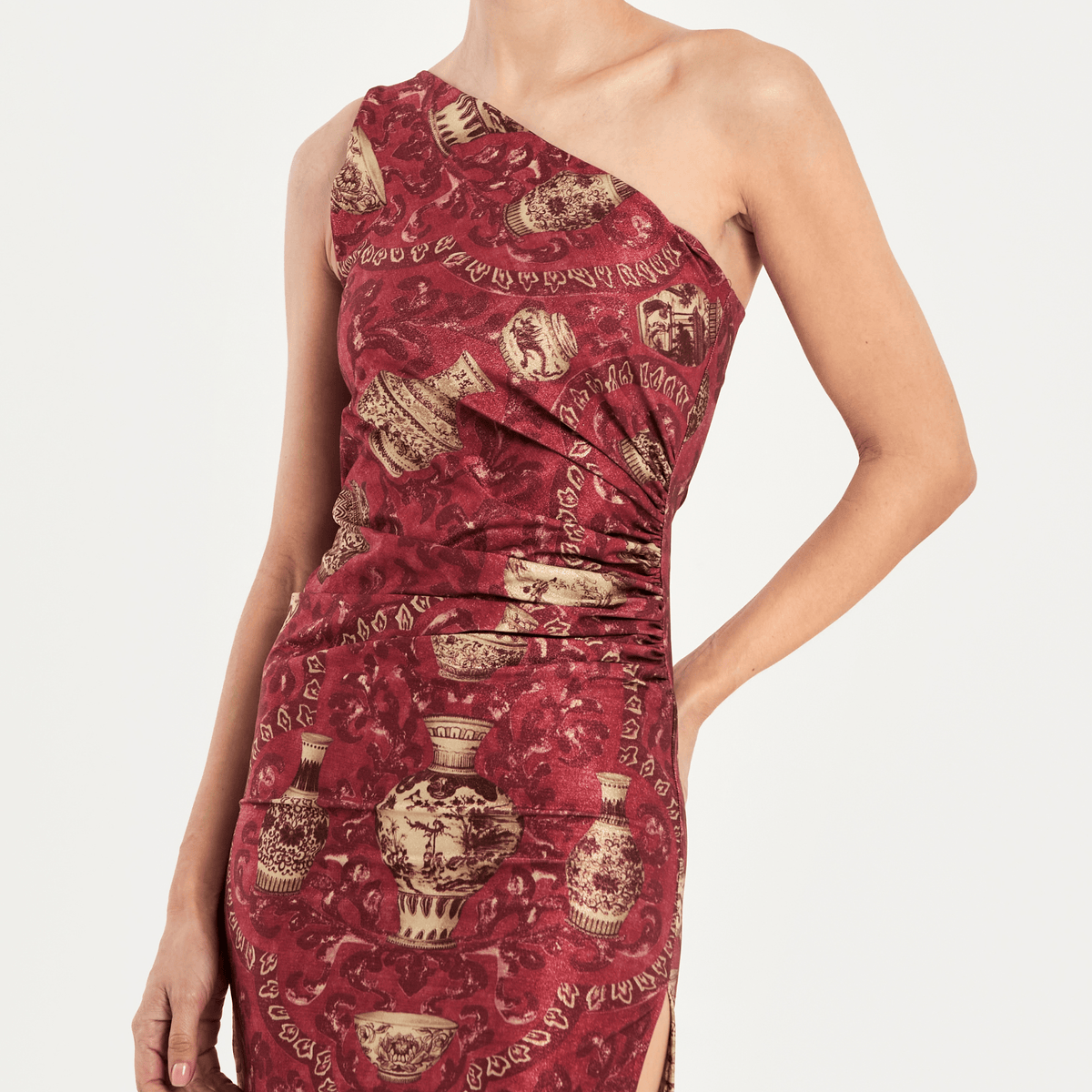 IMPERIAL RED DRESS 27 Aguaclara | One Shoulder Long Dress Imperial Red