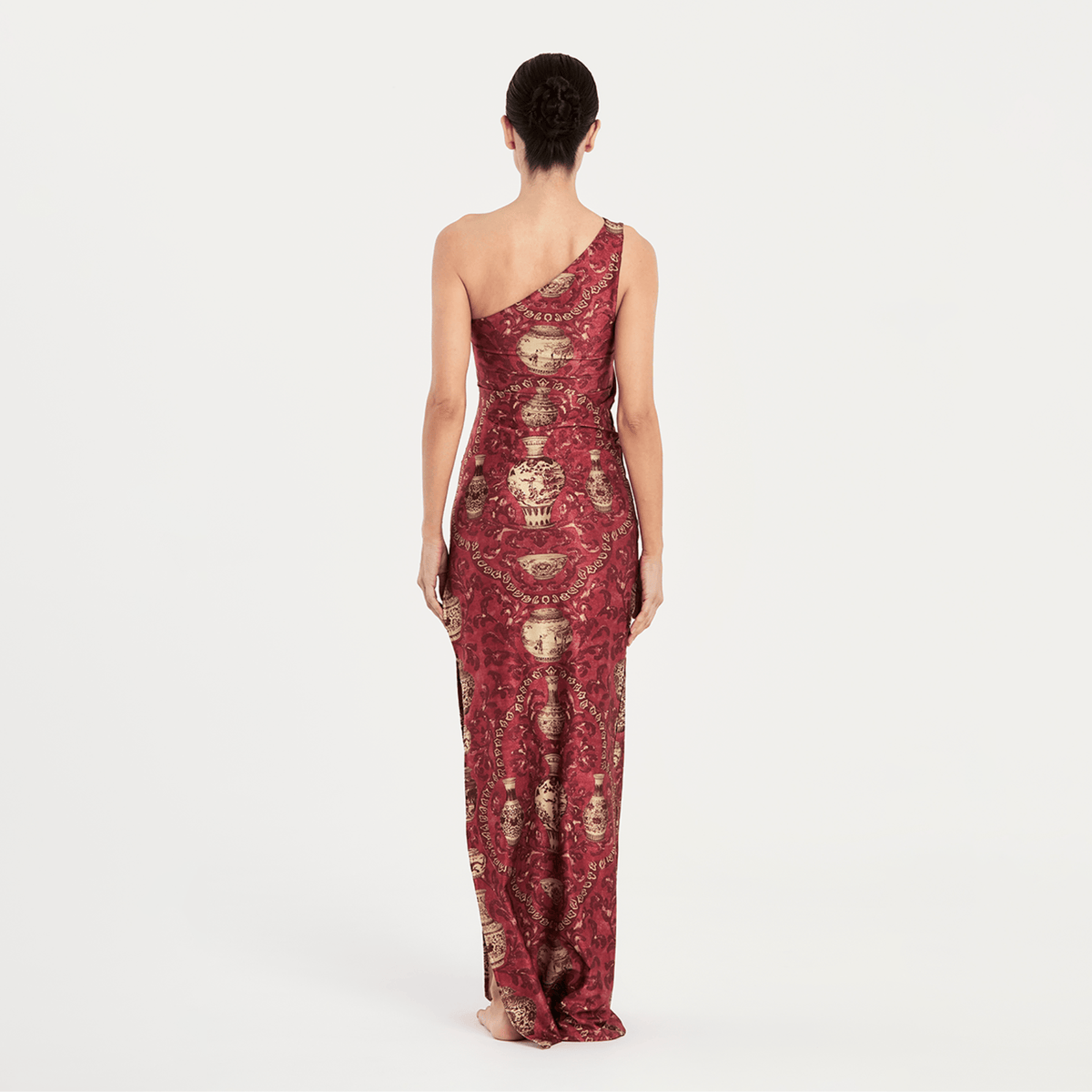 IMPERIAL RED DRESS 27 Aguaclara | One Shoulder Long Dress Imperial Red