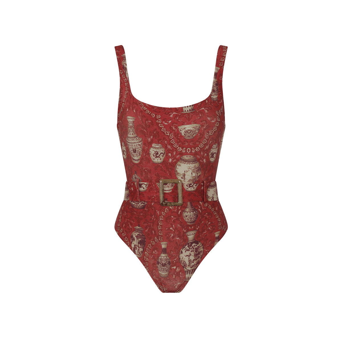 IMPERIAL RED ONE PIECE 27 Aguaclara | Classic Belted One Piece Imperial Red