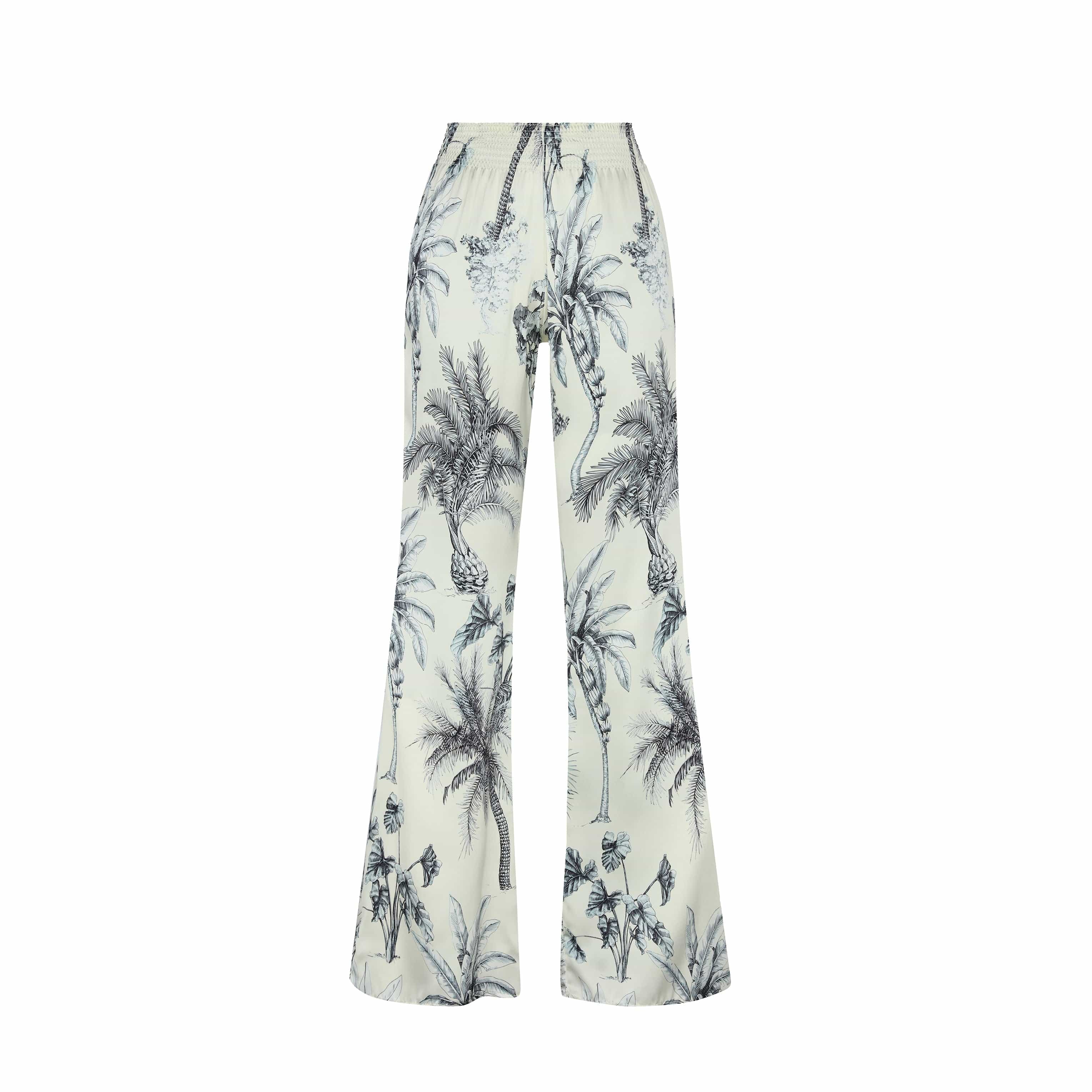 . PANTS 24 XL PANTS 100% SILK GRASSE BLEUE