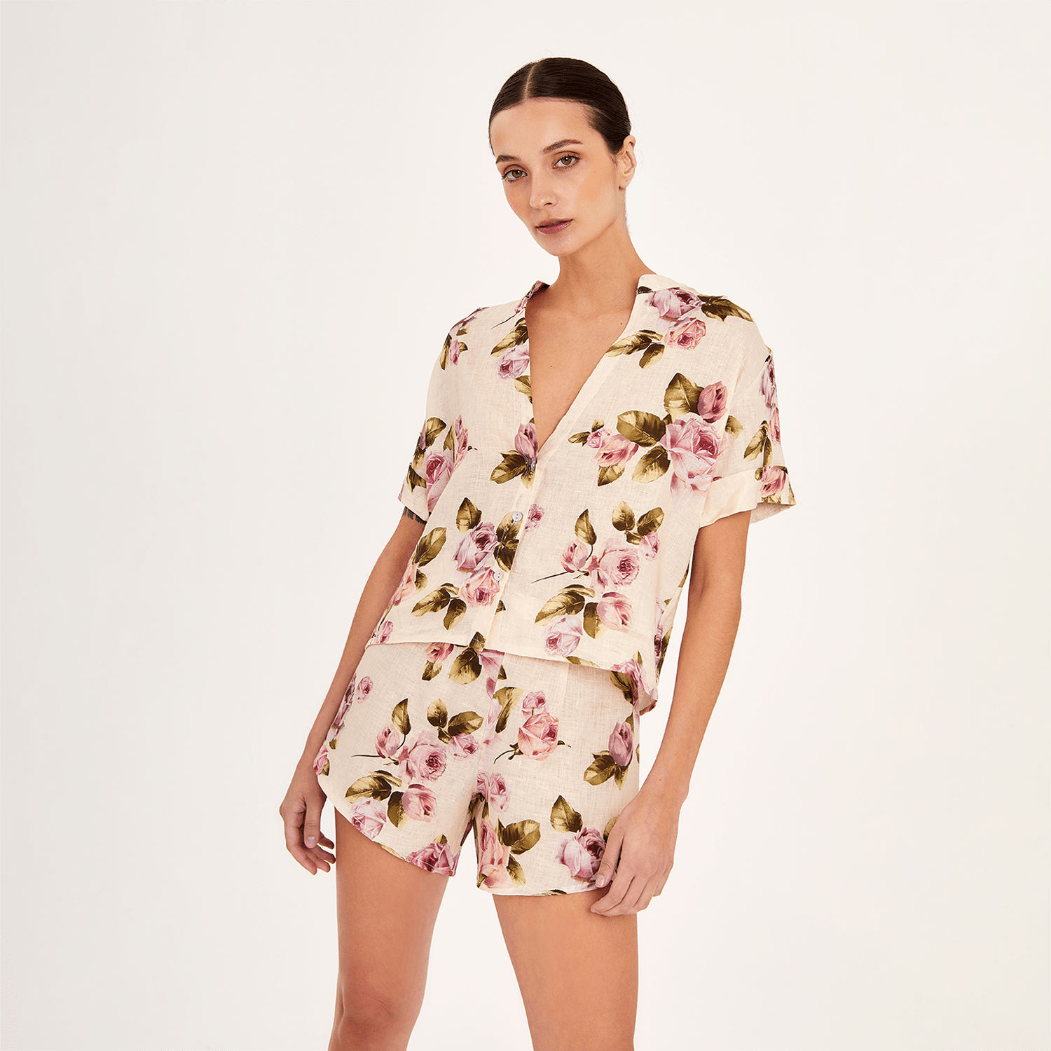 . SHORT 26 SHORT 100% LINEN ROSE 455