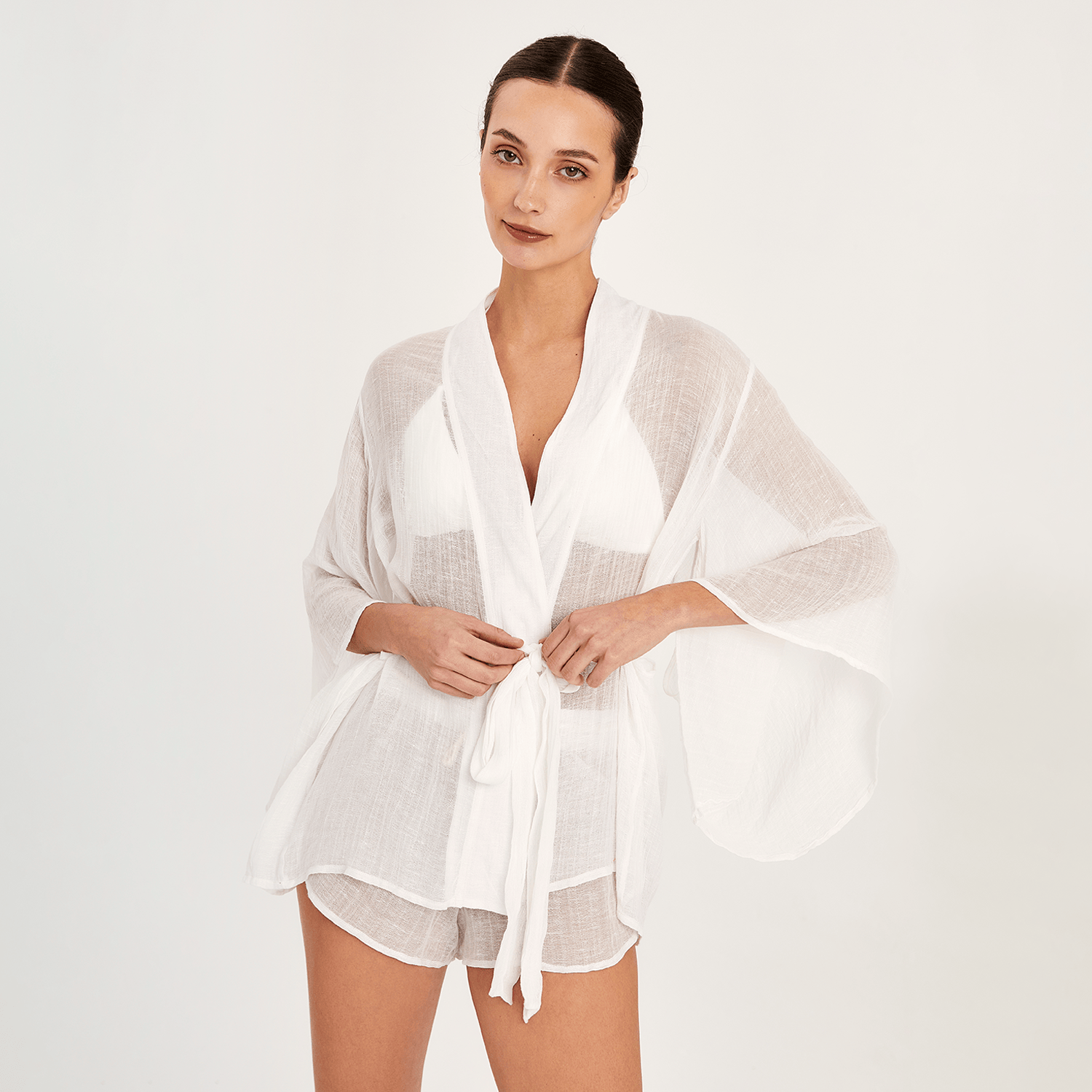 . SHORT 26 SHORT COTTON LINEN BLANC 452