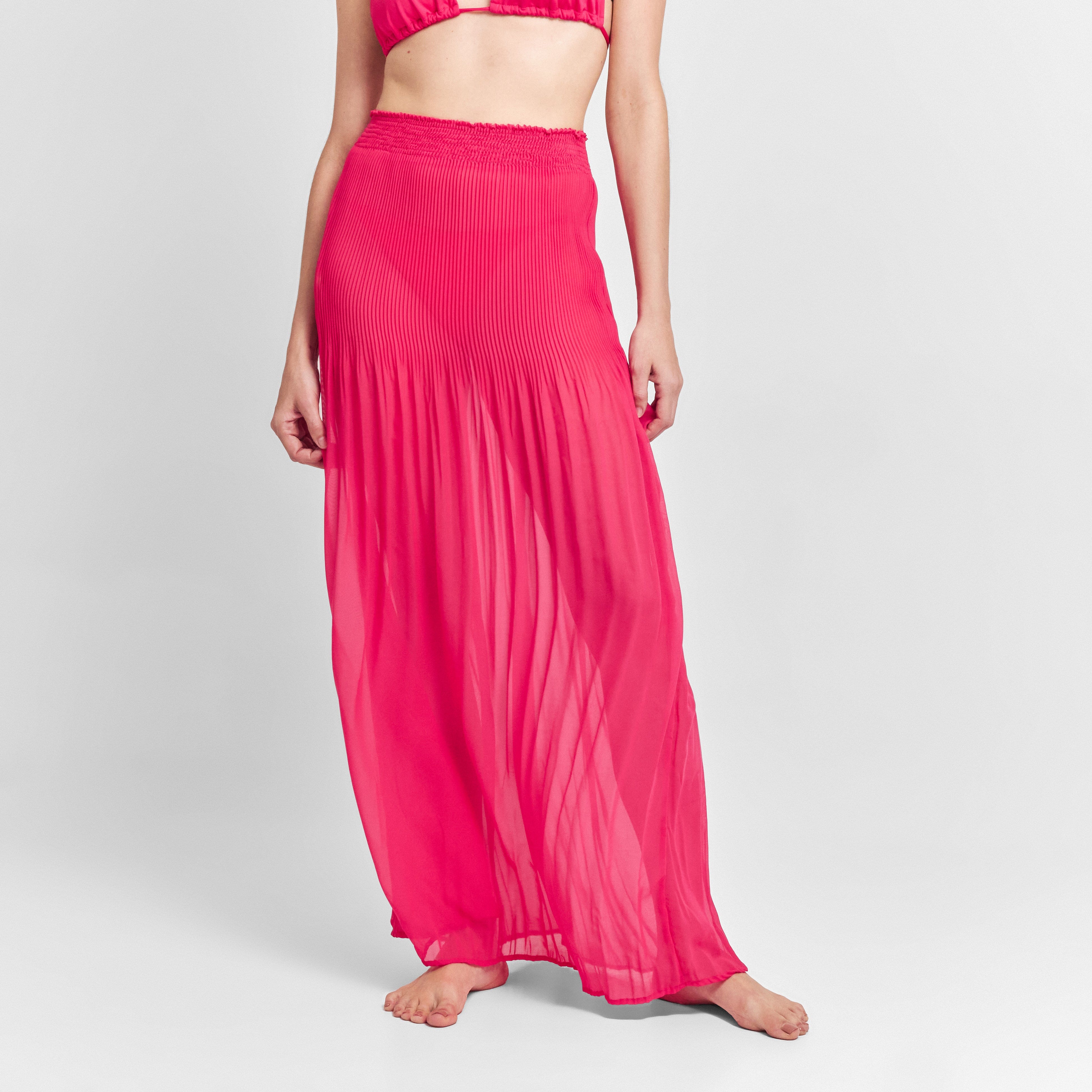 . SKIRT 24 MAXI SKIRT 100% POLYESTER FUCHSIA