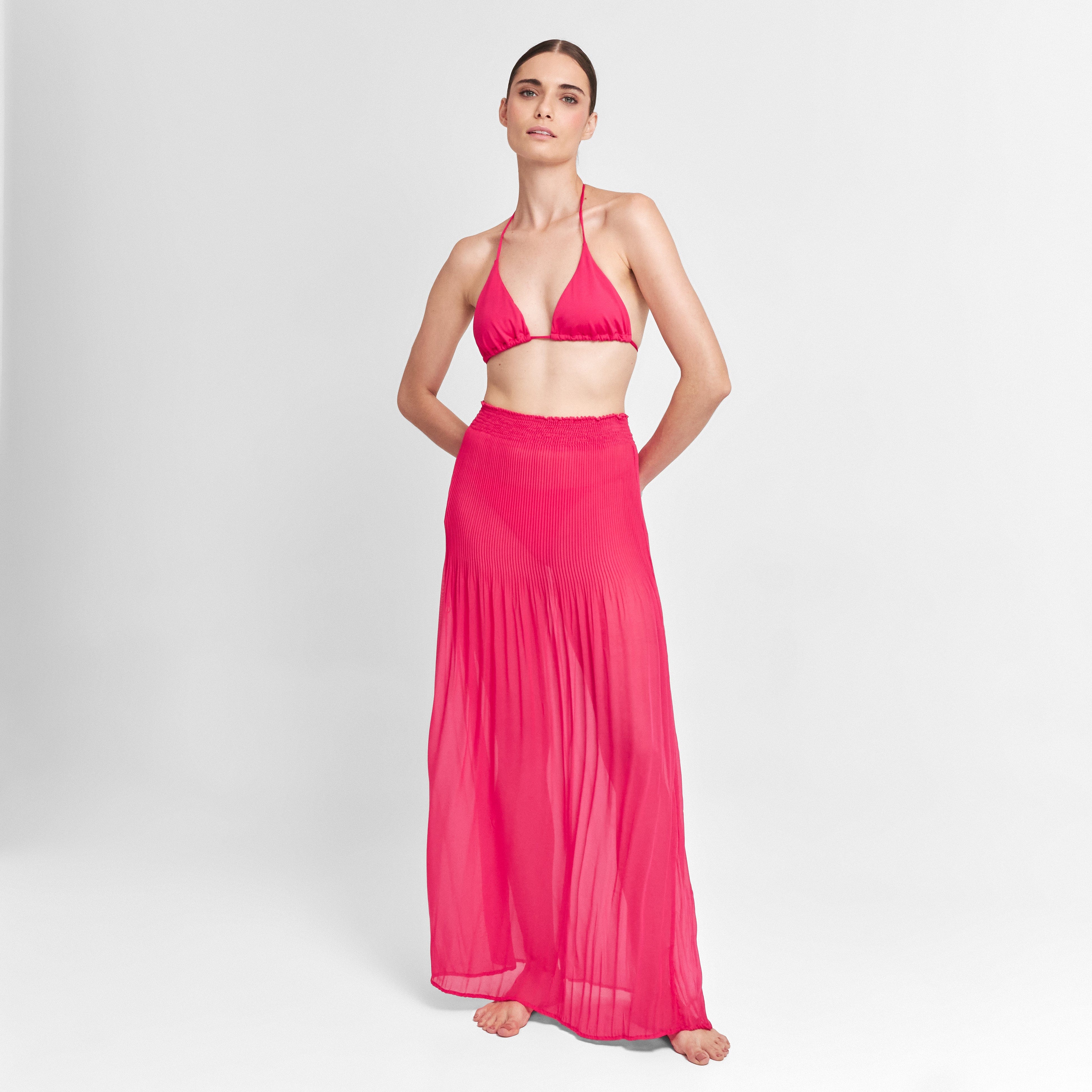 . SKIRT 24 MAXI SKIRT 100% POLYESTER FUCHSIA