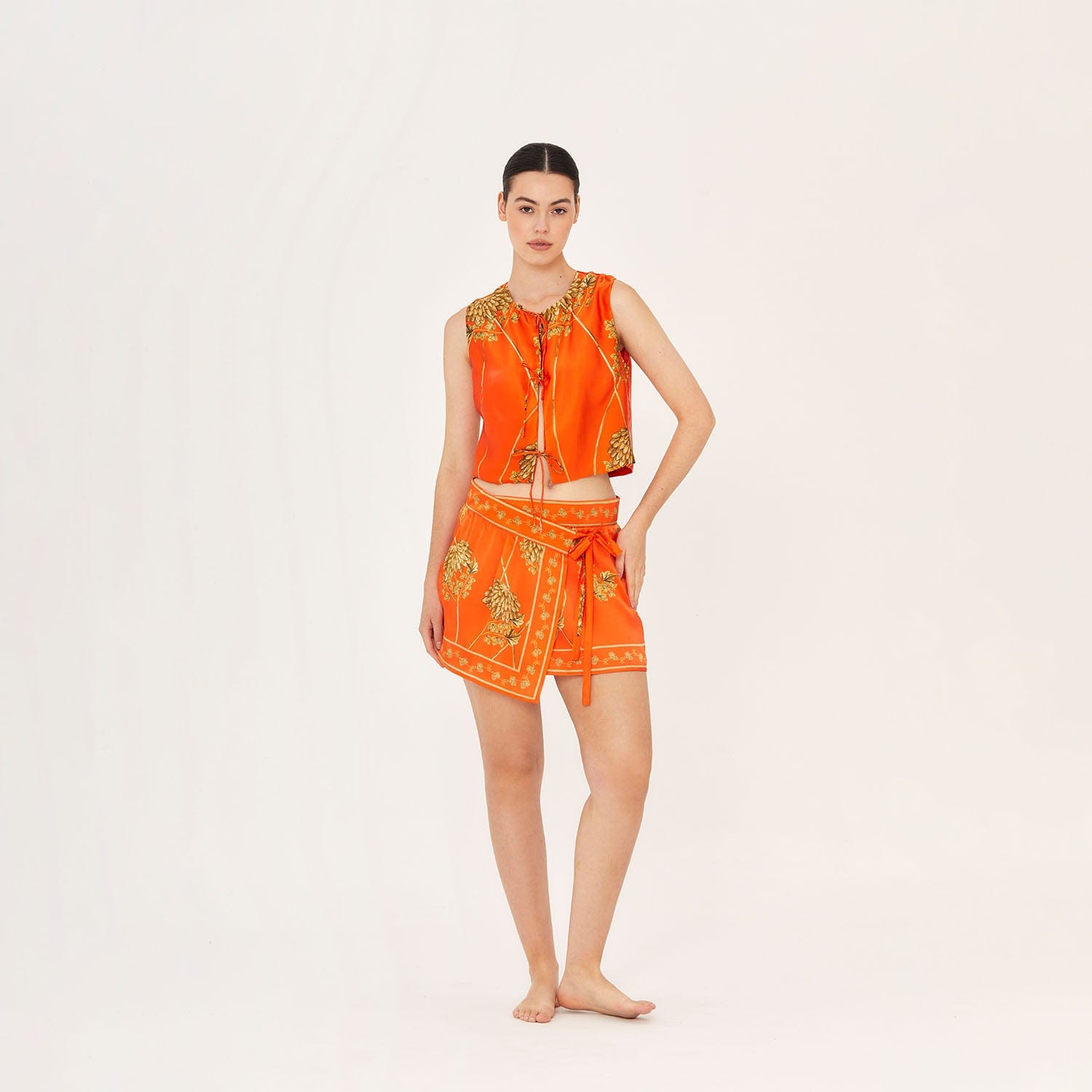 . SKIRT 26 MINI SKIRT 100% SILK RIAD 502