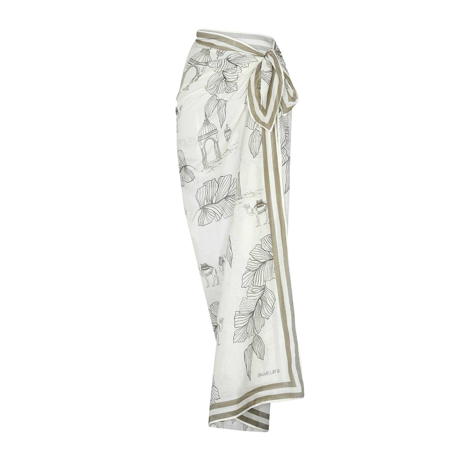 . SKIRT 26 U PAREO / SCARF COTTON SILK CAMEL 500