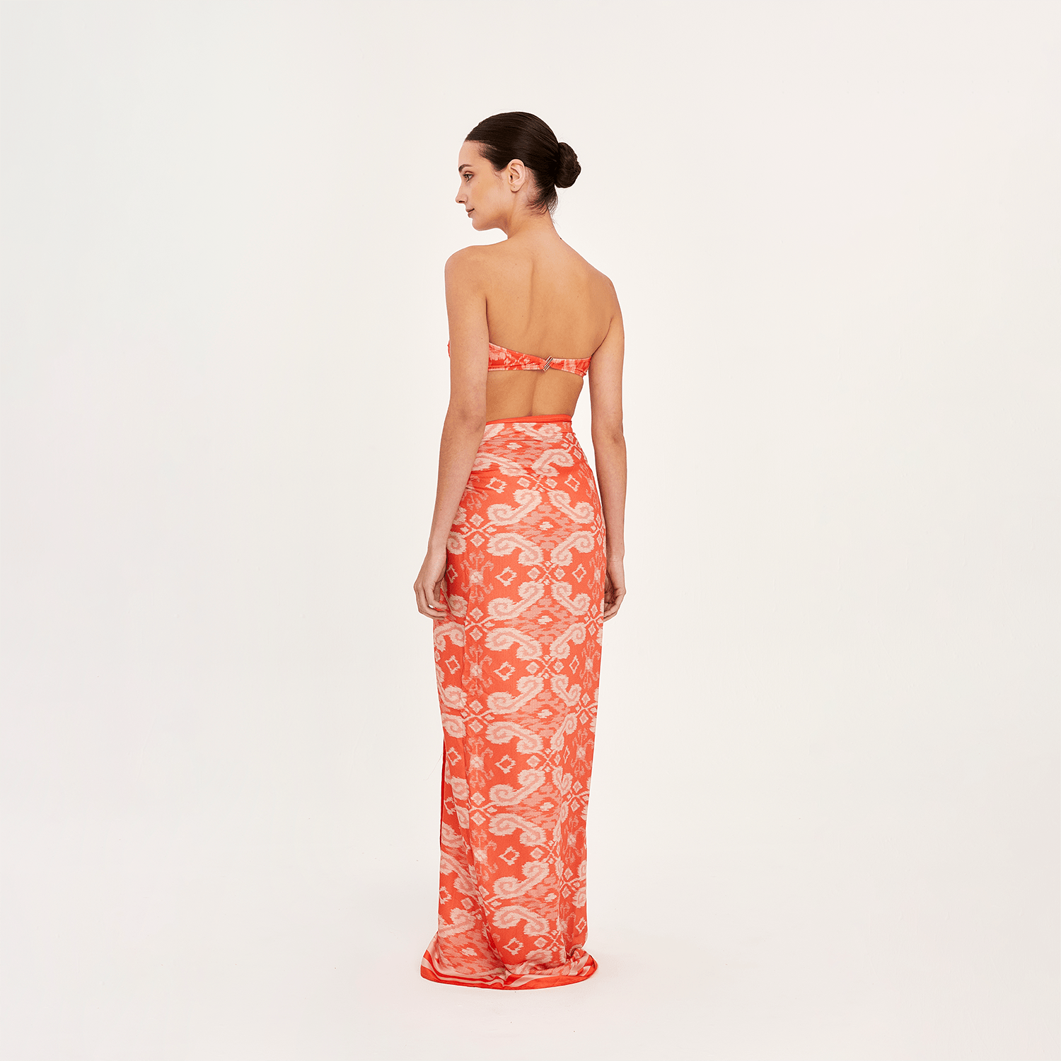 . SKIRT 26 U PAREO / SCARF SILK VISCOSE ORANGERS 500