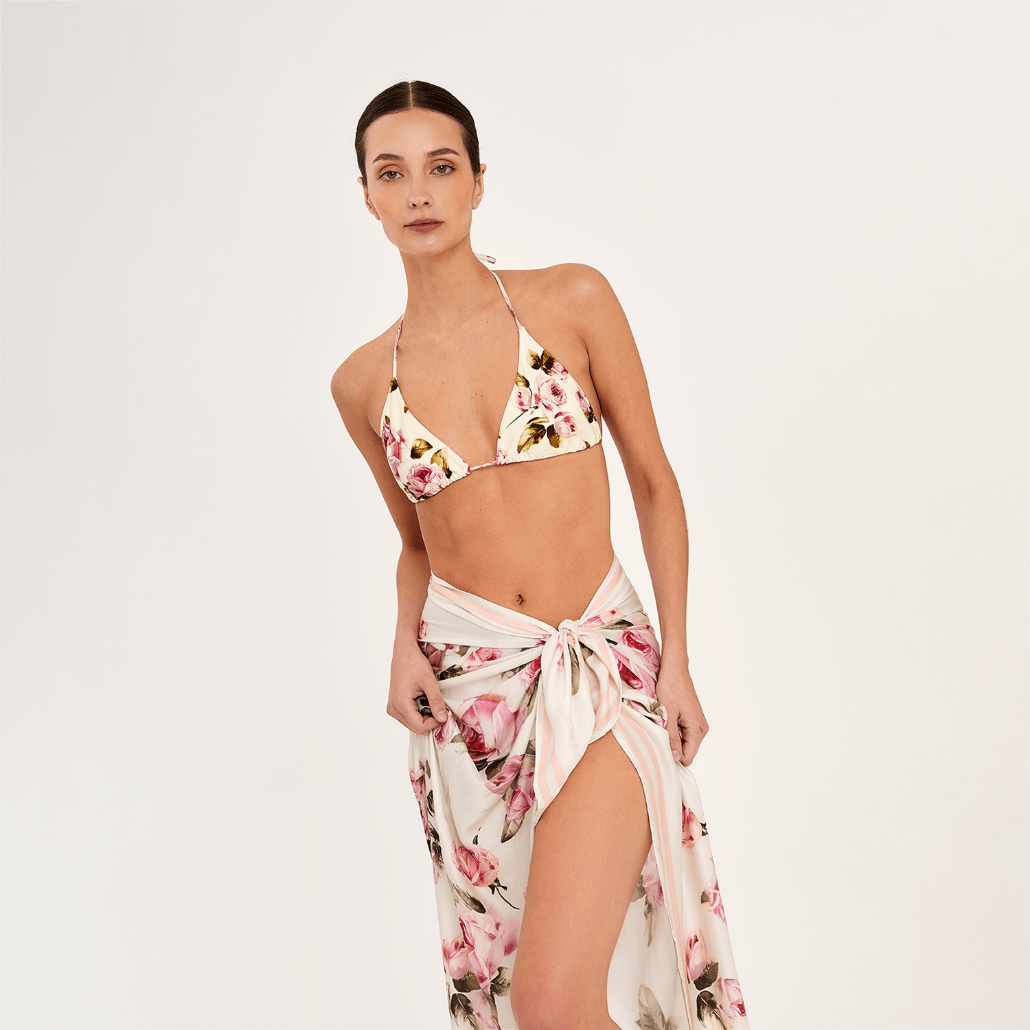 . SKIRT 26 U PAREO / SCARF SILK VISCOSE ROSE 500