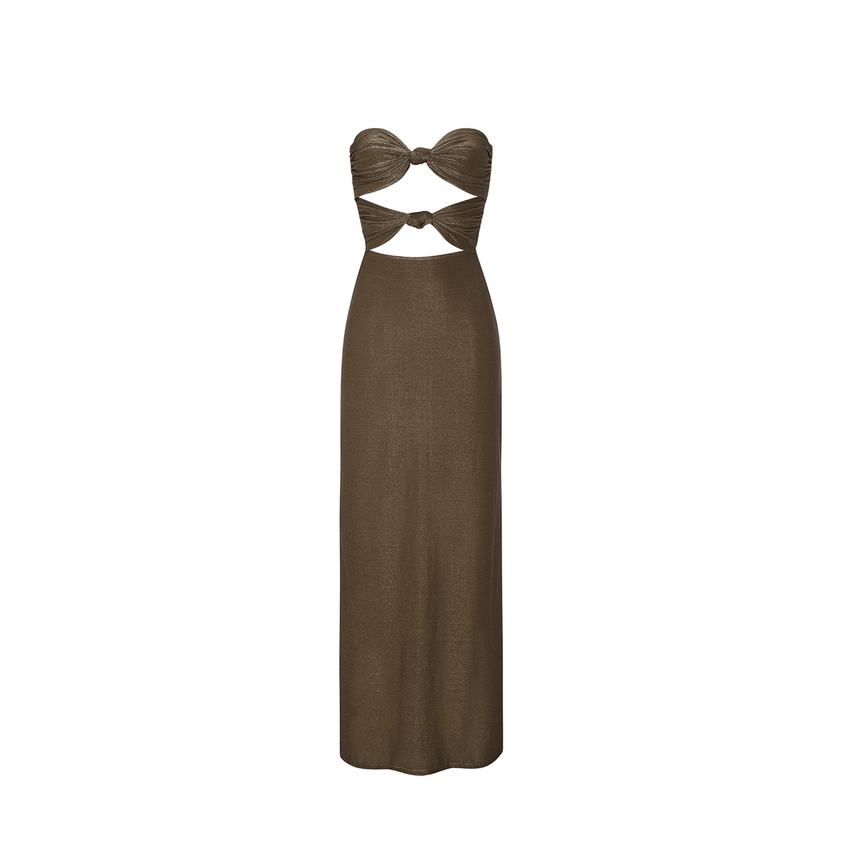 SPICE CHOCOLATE DRESS 27 Aguaclara | Strapless Long Dress Spice Chocolate