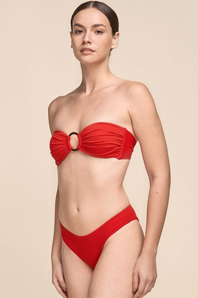 . BIKINI TOP 23 2023 AGUACLARA DESIGNER SWIMWEAR RED BANDEAU BIKINI TOP ROJO 38