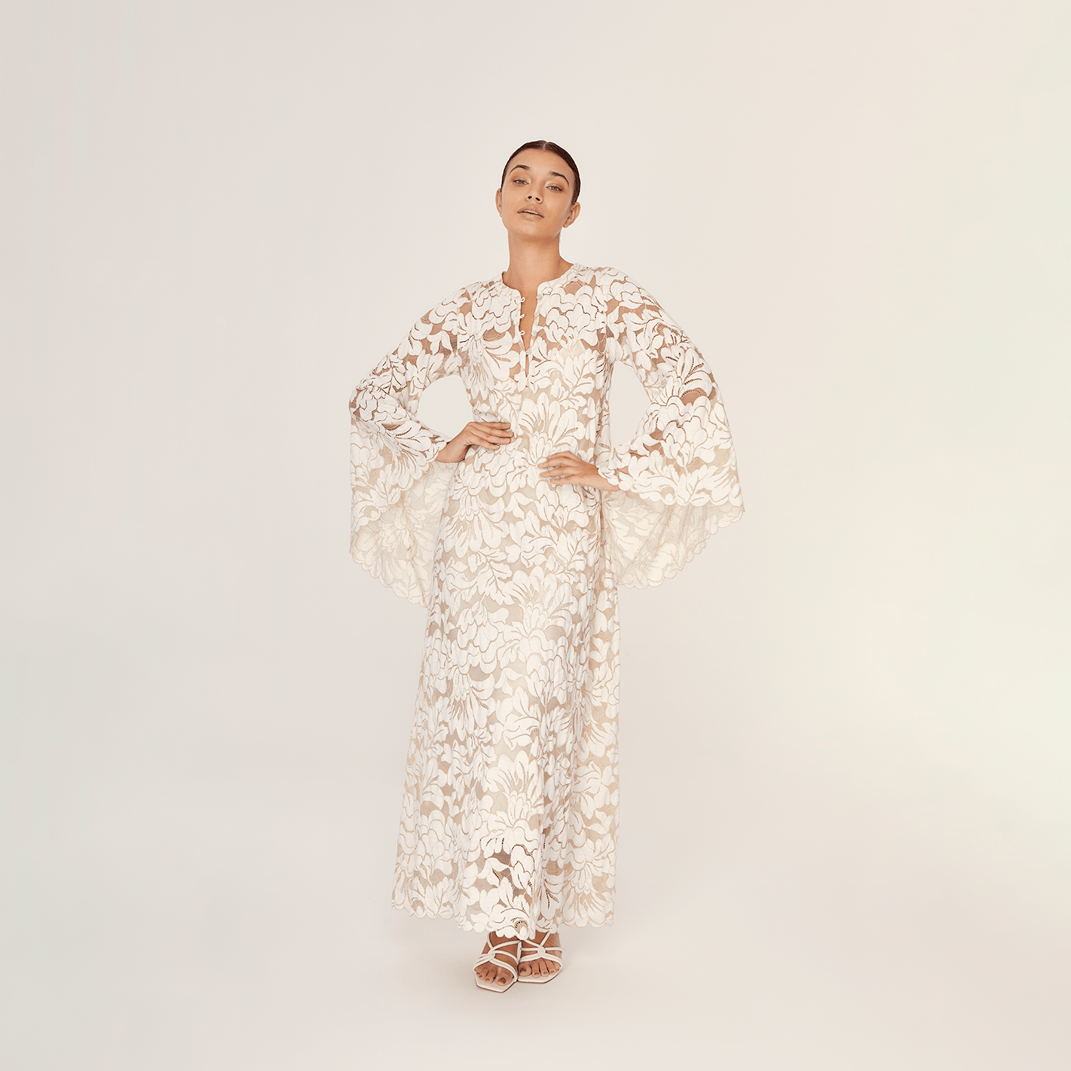 . DRESS 25 LONG TUNIC COTTON POLYAMIDE CREME 385