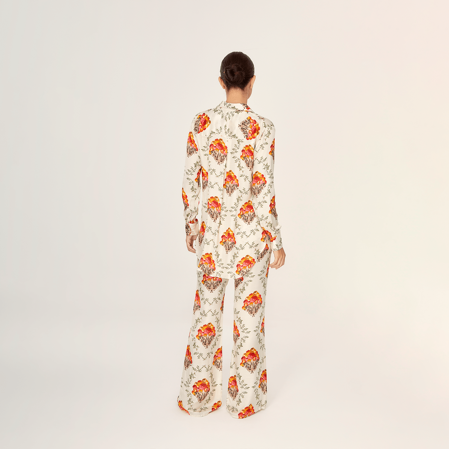 . BLOUSE 25 SHIRT 100% SILK VIA FLORA 444