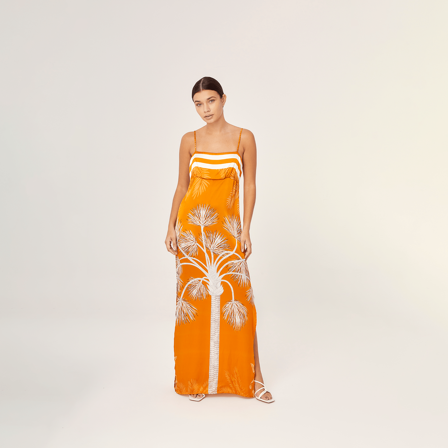 . DRESS 25 SLIP DRESS 100% SILK VILLA ORANGE 294A