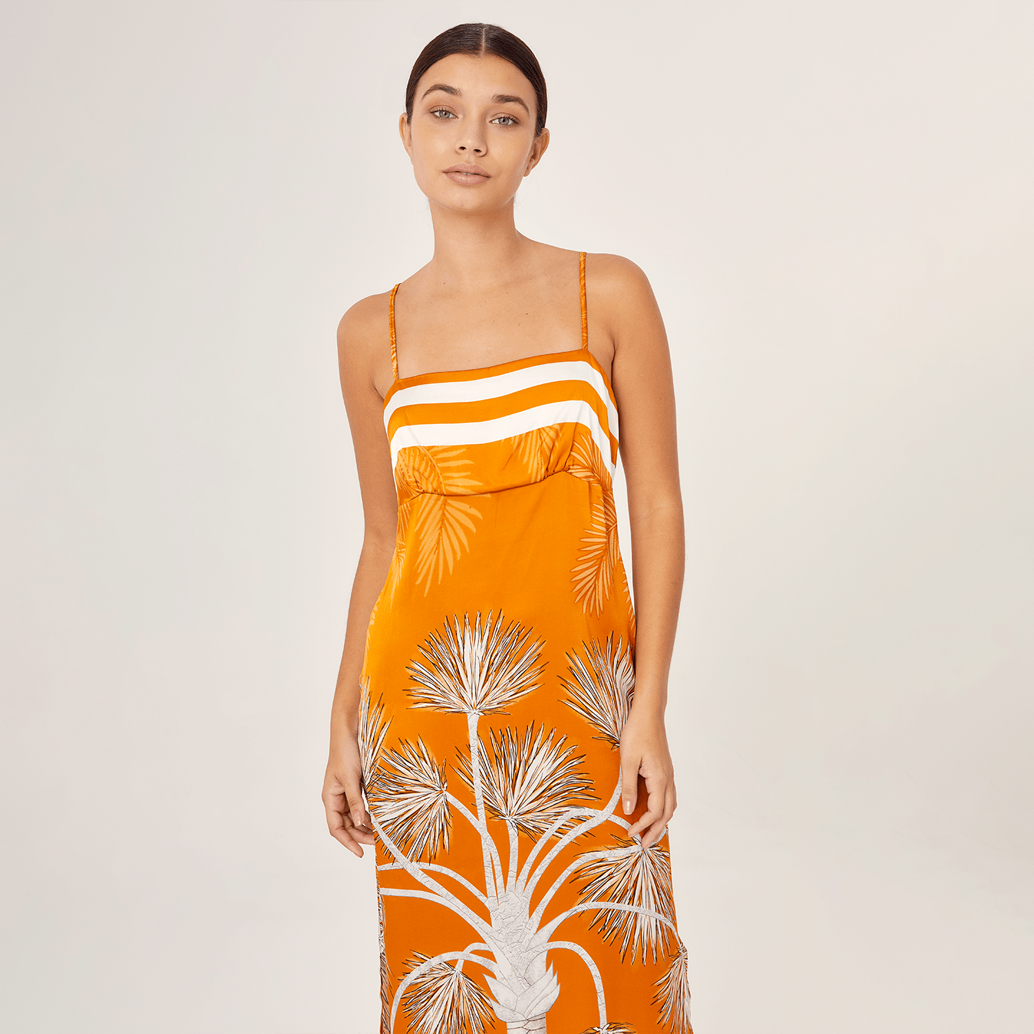 . DRESS 25 SLIP DRESS 100% SILK VILLA ORANGE 294A