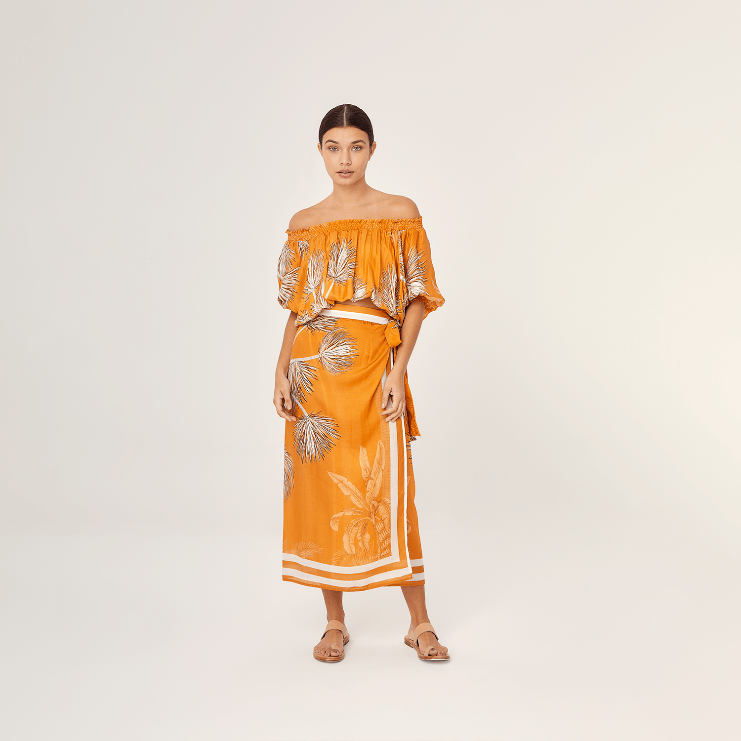 . SKIRT 25 WRAP SKIRT SILK VISCOSE VILLA ORANGE 527