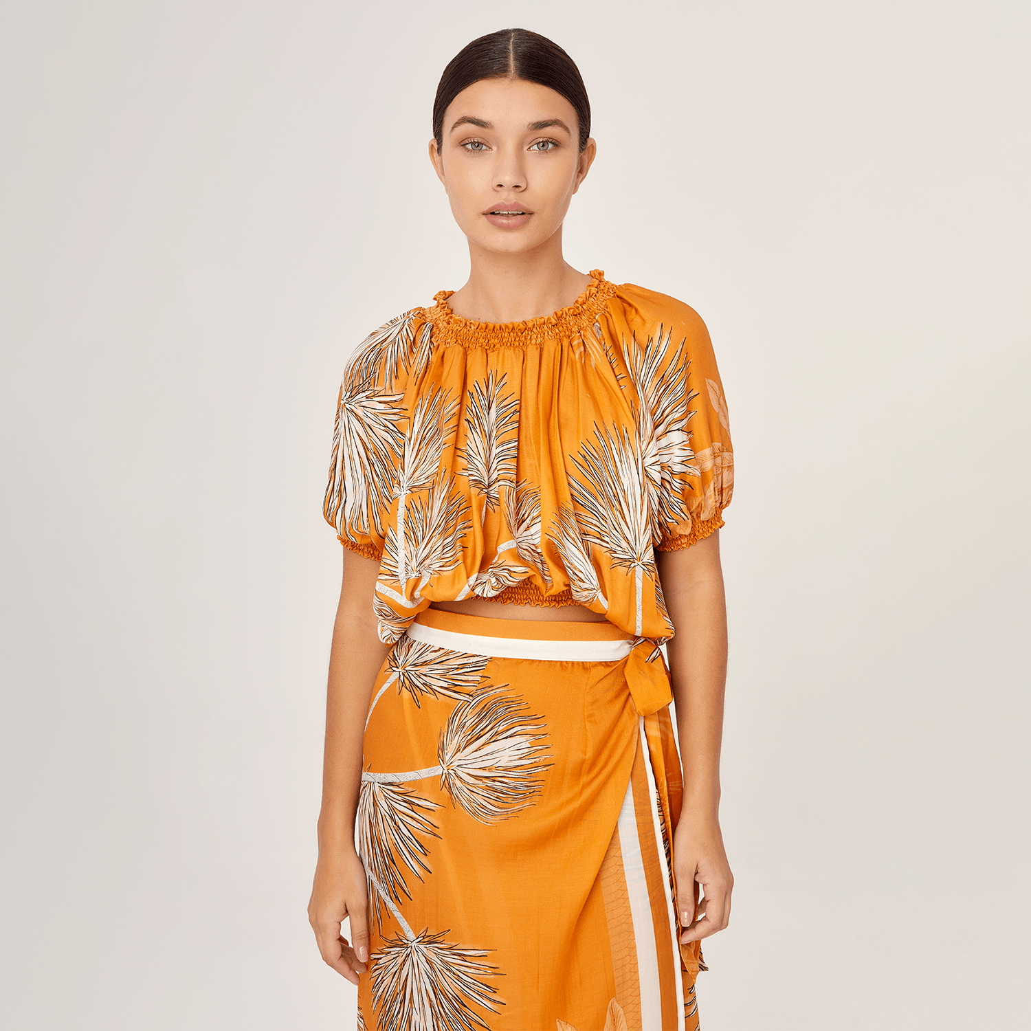 . SKIRT 25 WRAP SKIRT SILK VISCOSE VILLA ORANGE 527