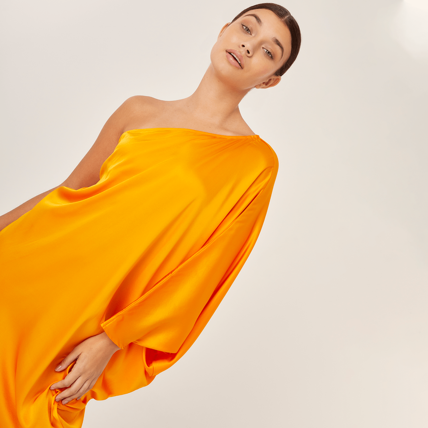 . DRESS 25 LONG TUNIC SILK ELASTANE PAPAYA 399